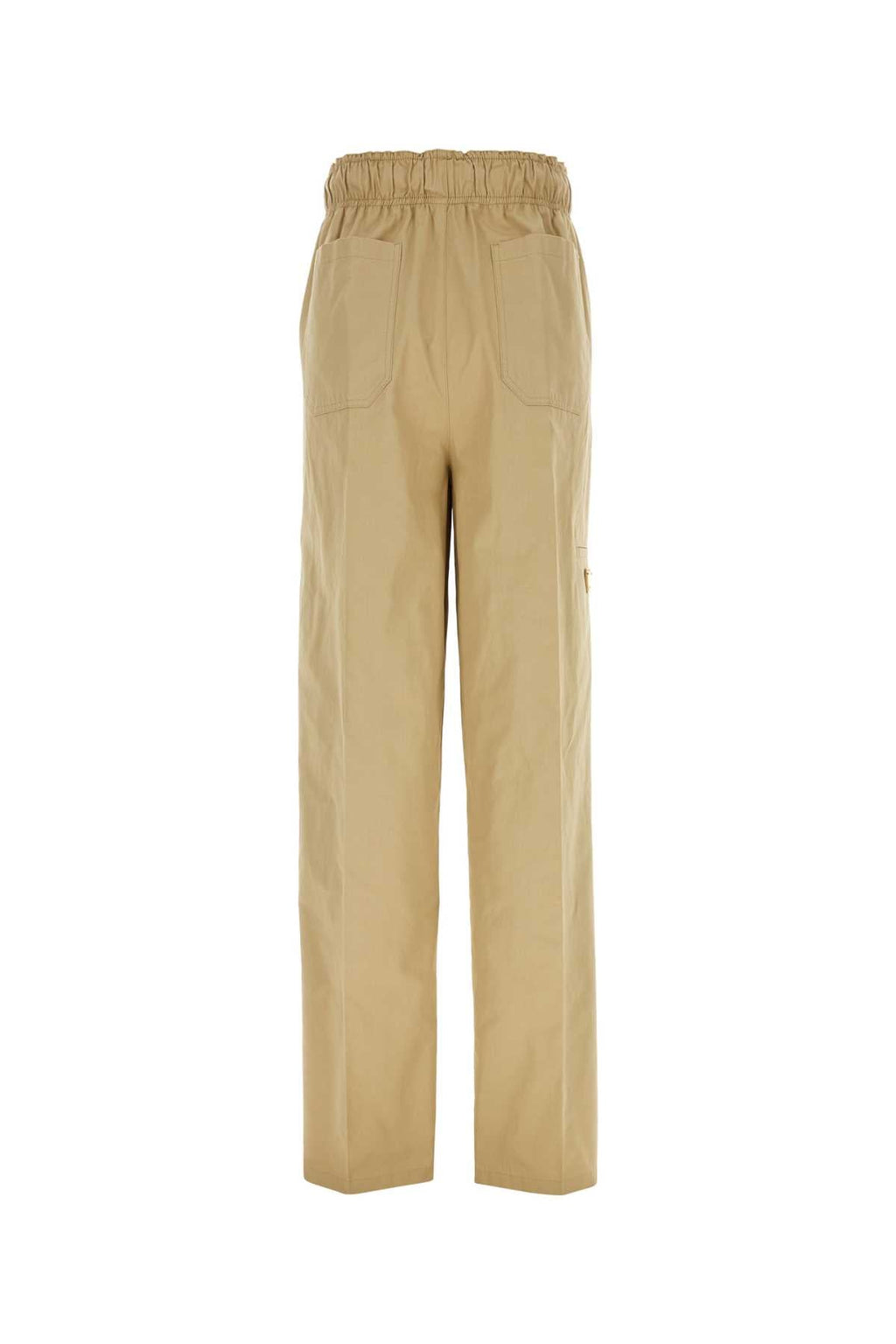 Prada Women Beige Cotton Wide-Leg Pant