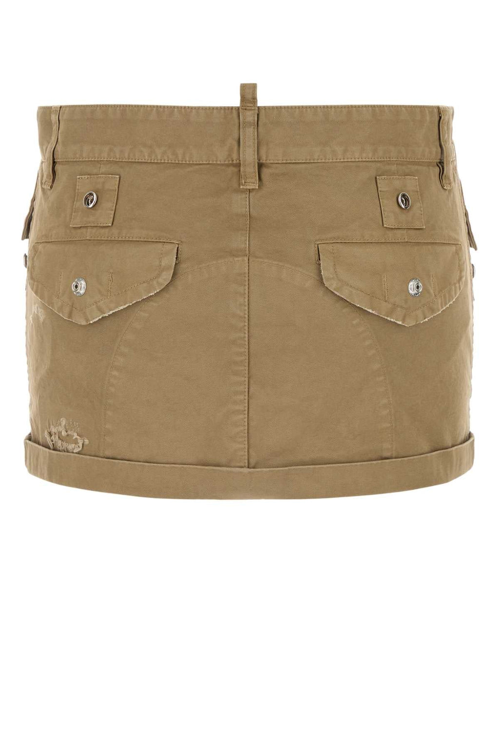 Dsquared Women Khaki Canvas Mini Skirt