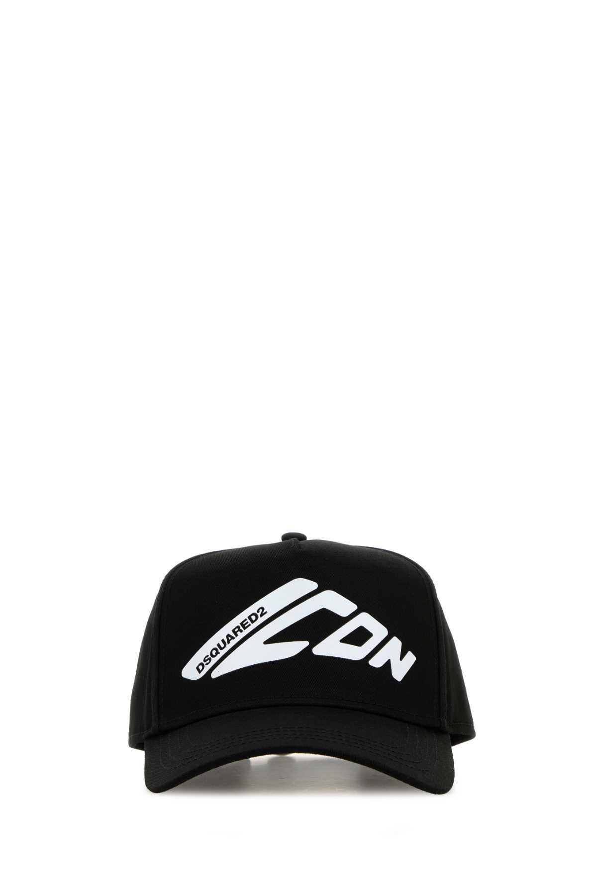 Dsquared Women Black Cotton Baseball Cap