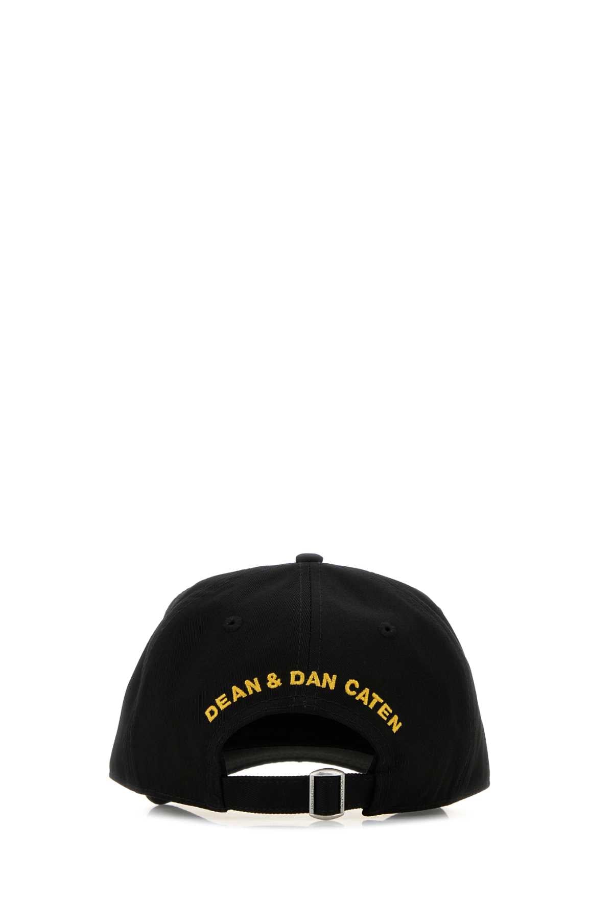 Dsquared Men Black Cotton Baseball Cap