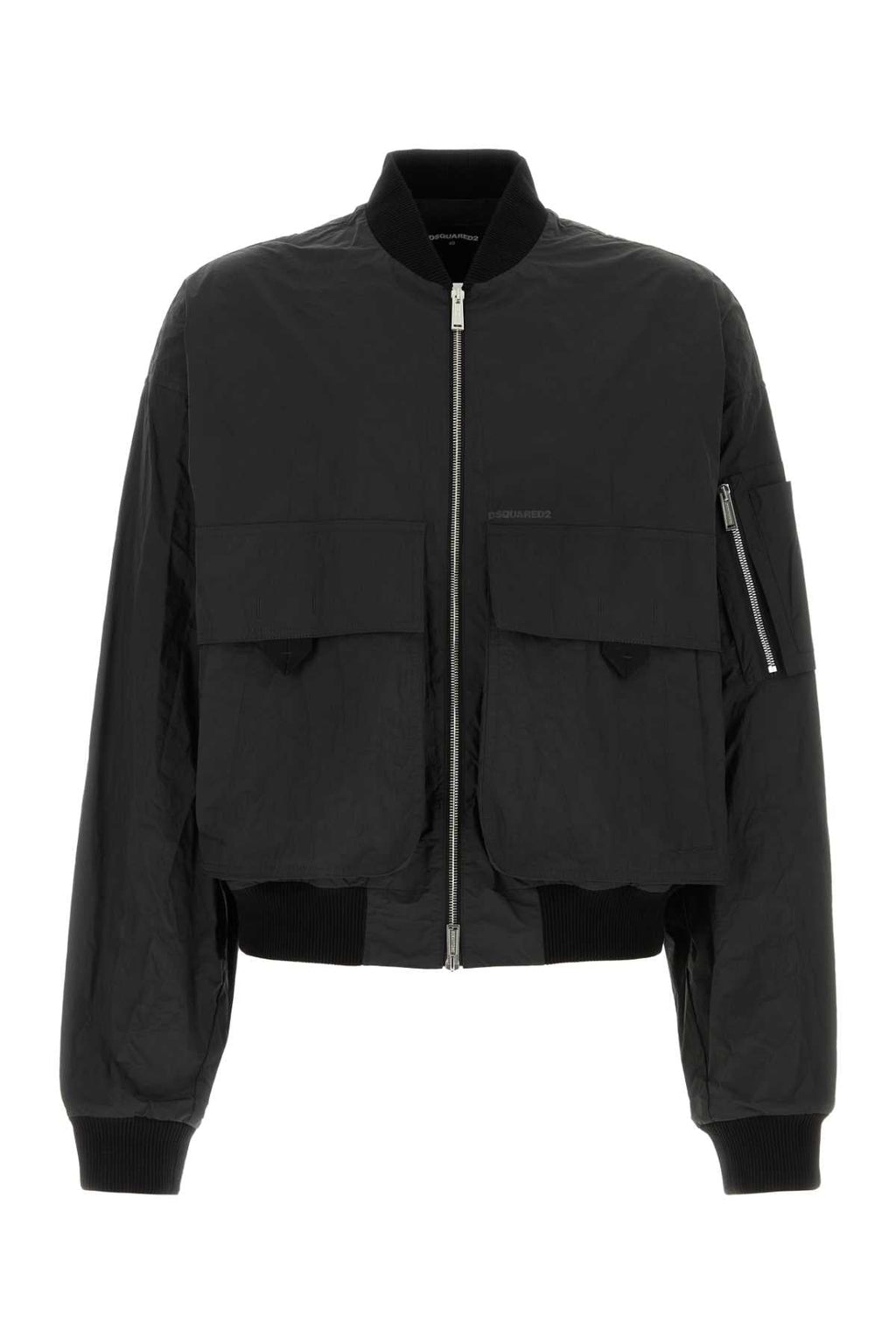 Dsquared Men Black Polyester Blend Bomber Jacket
