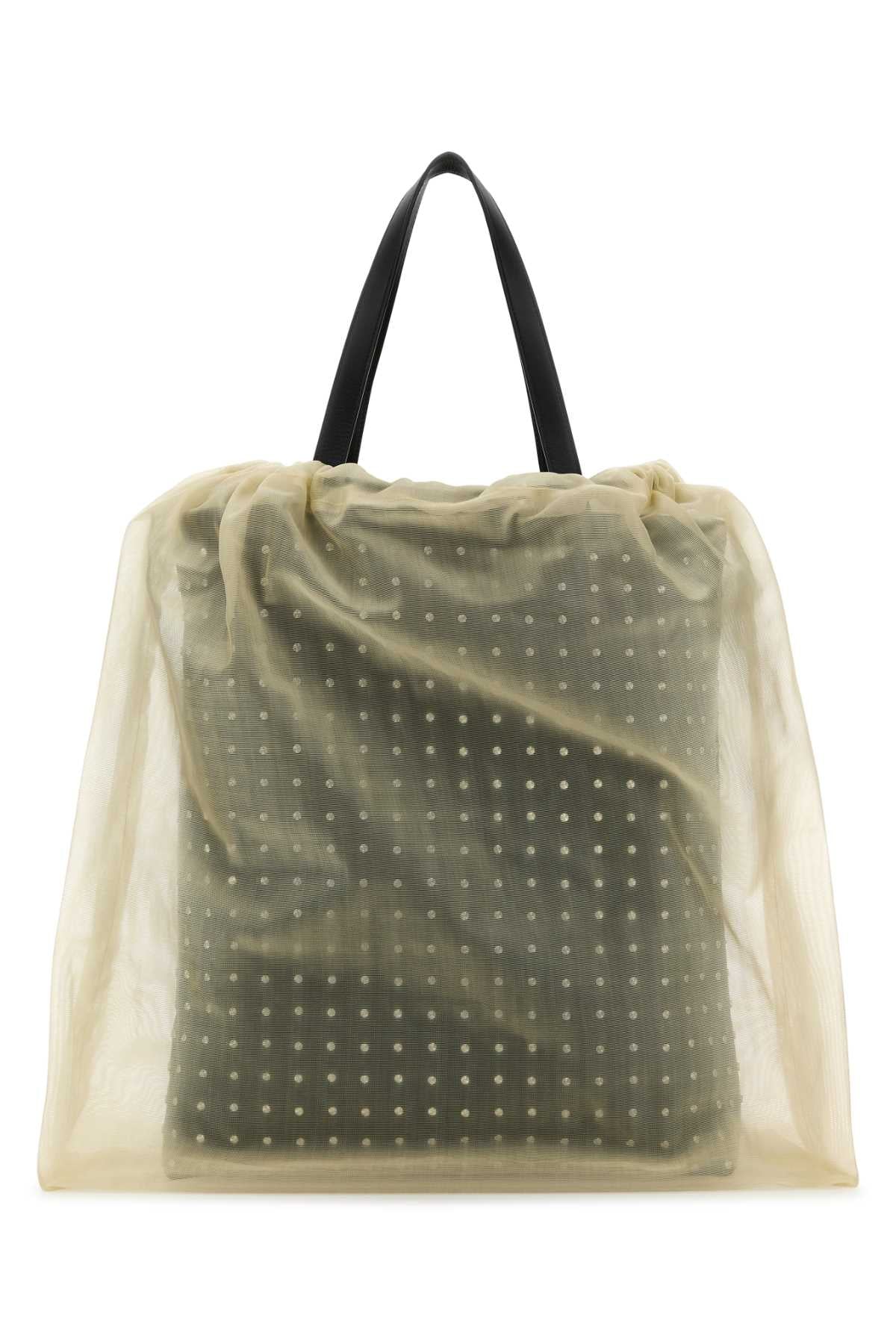 Alexander Mcqueen Women Two-Tone Leather And Tulle Nebula Shopping Bag