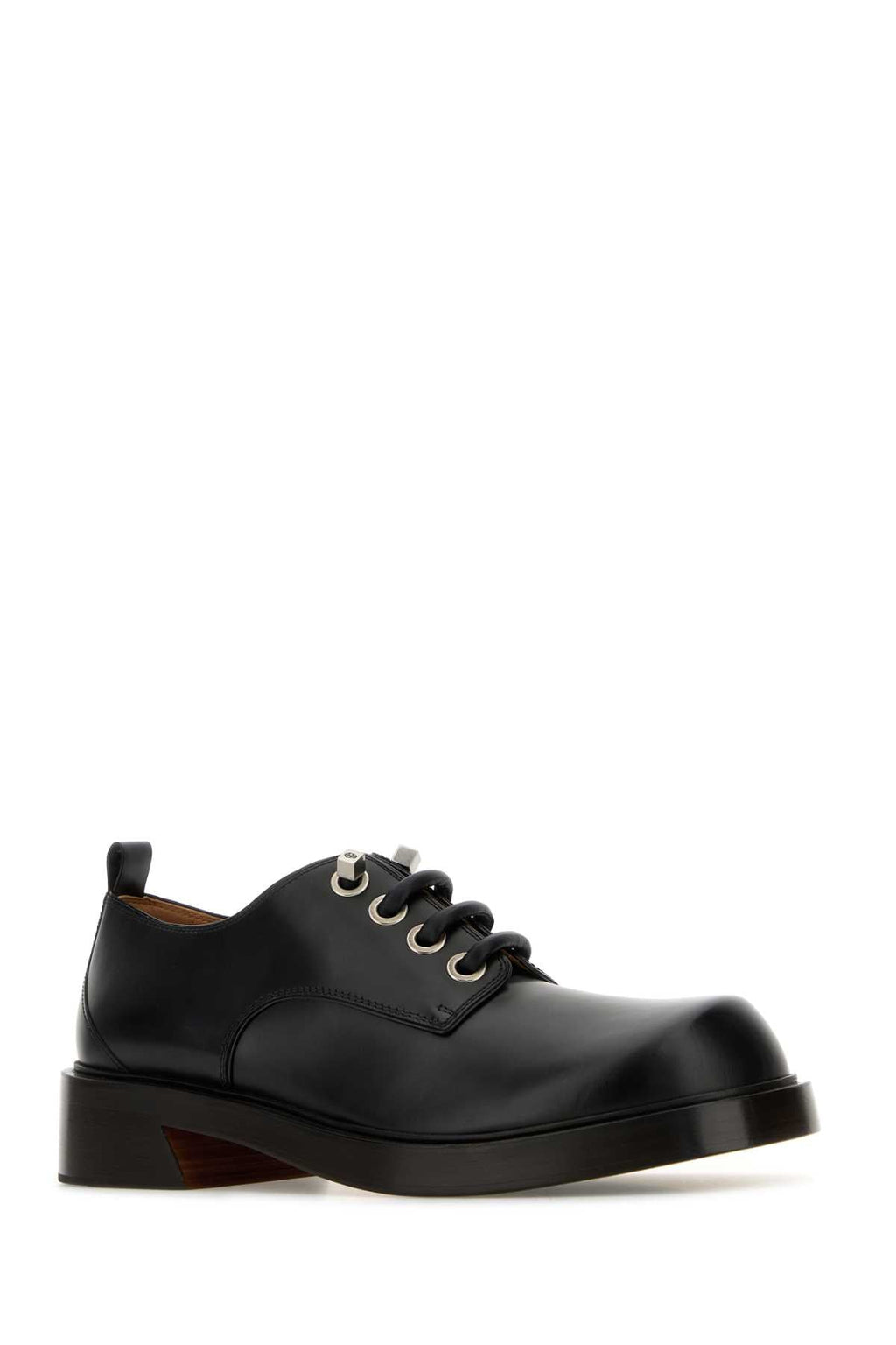 Alexander Mcqueen Men Black Leather Lace-Up Shoes