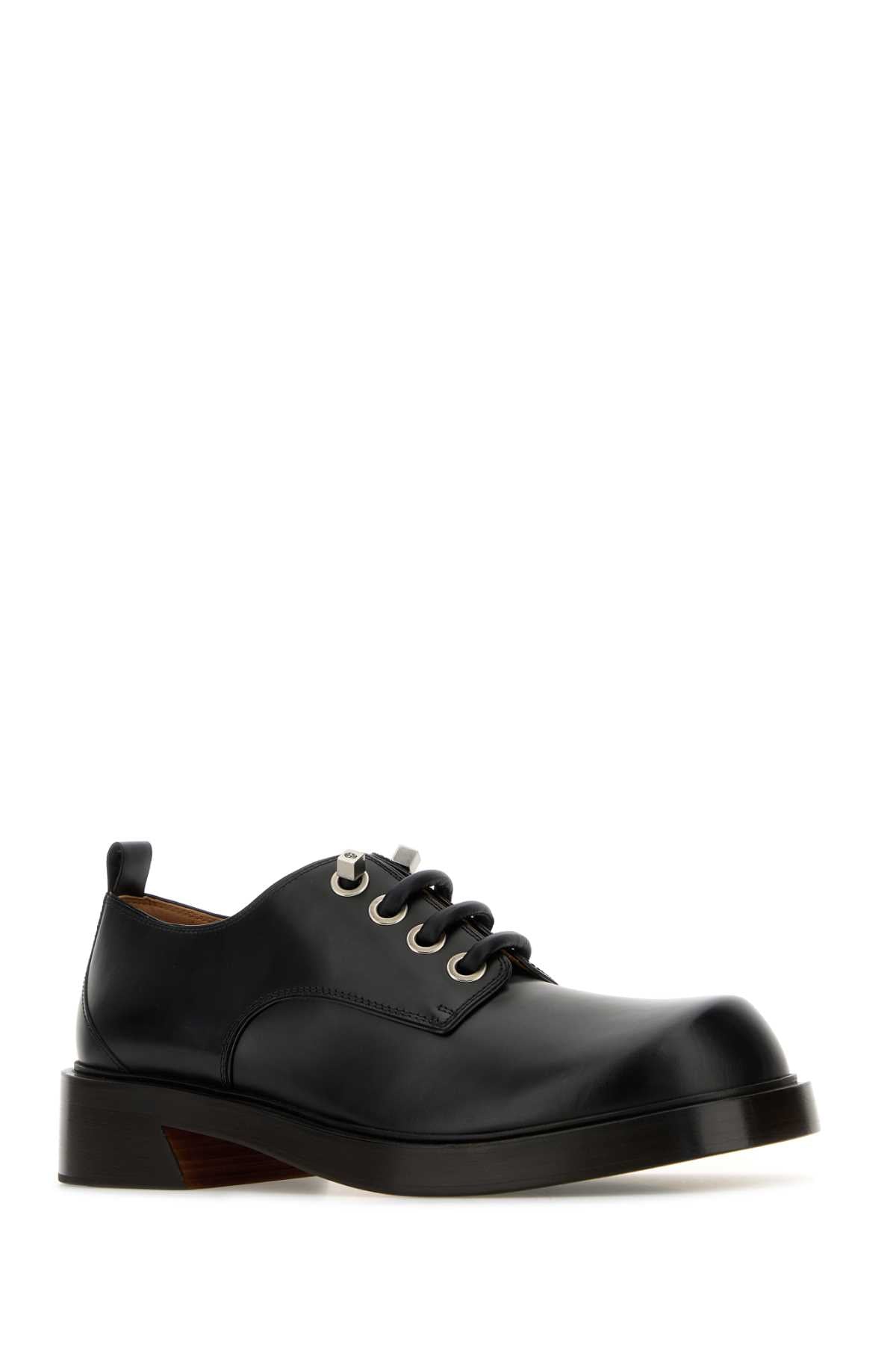 Alexander Mcqueen Men Black Leather Lace-Up Shoes
