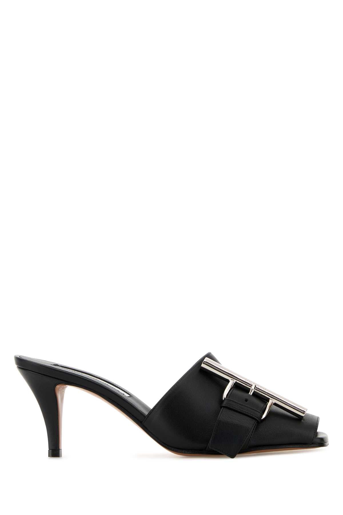 Alexander Mcqueen Women Black Leather Mules