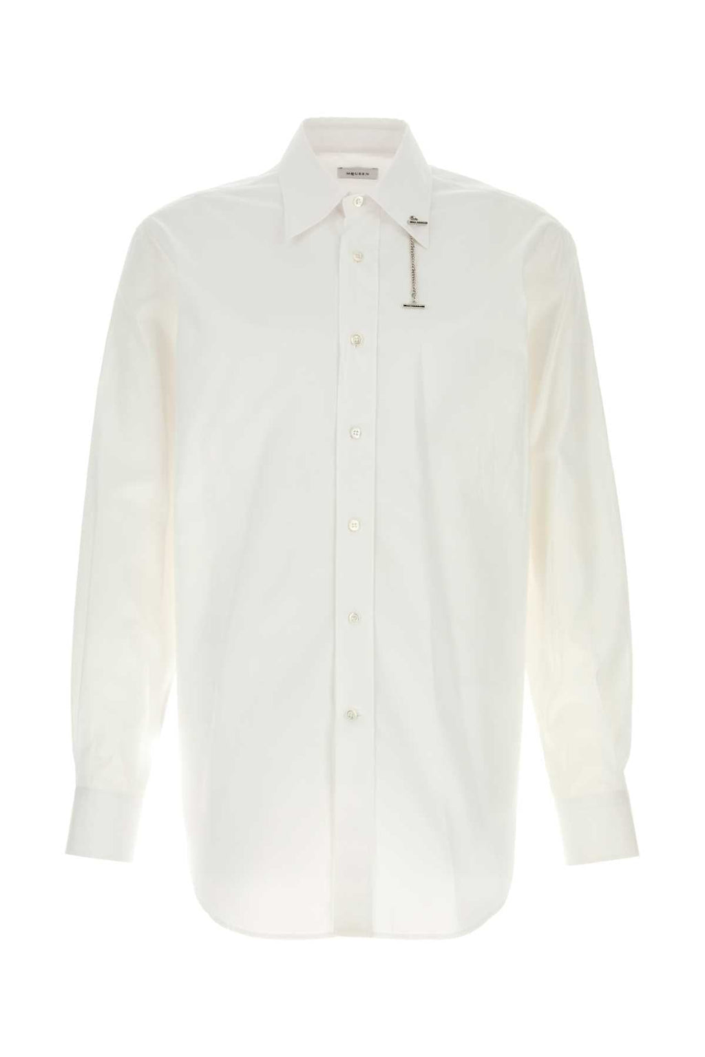 Alexander Mcqueen Men White Poplin Shirt