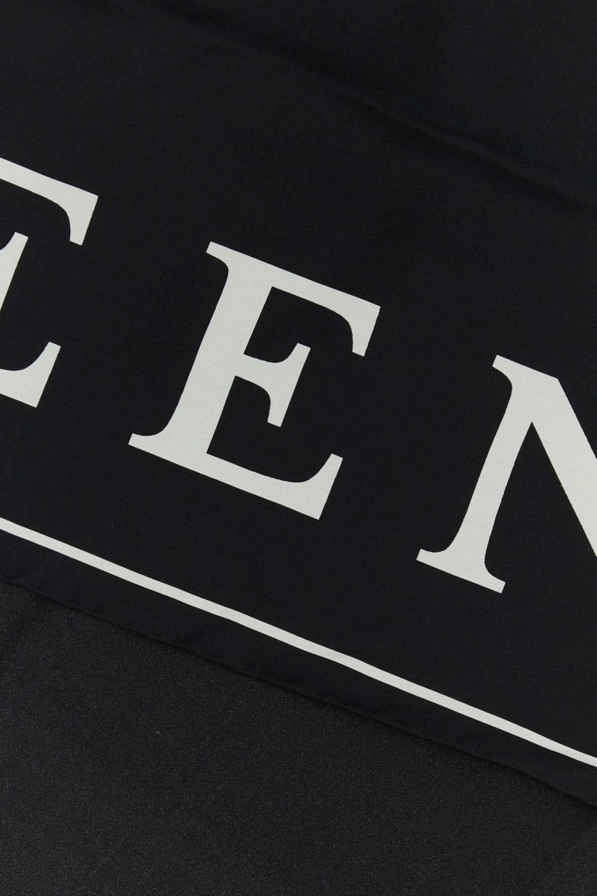 Alexander Mcqueen Women Black Silk Foulard