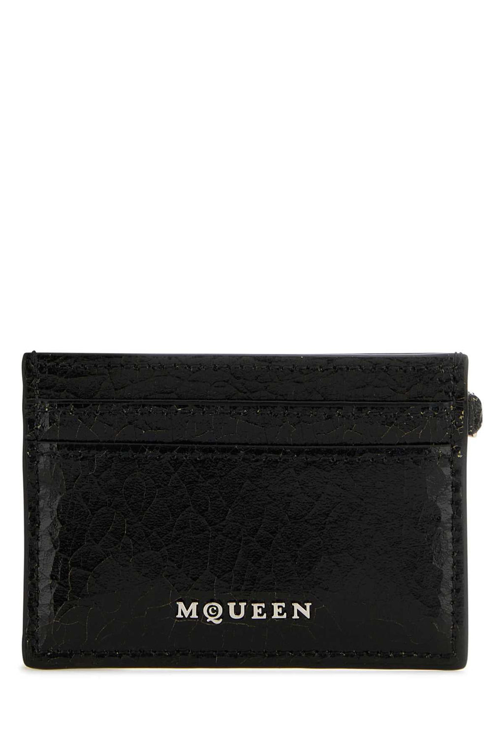 Alexander Mcqueen Men Black Leather Card Holder