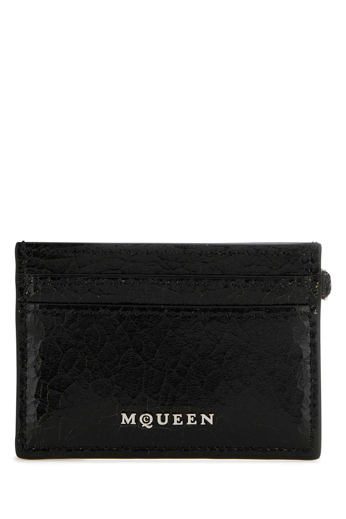 Alexander Mcqueen Men Black Leather Card Holder