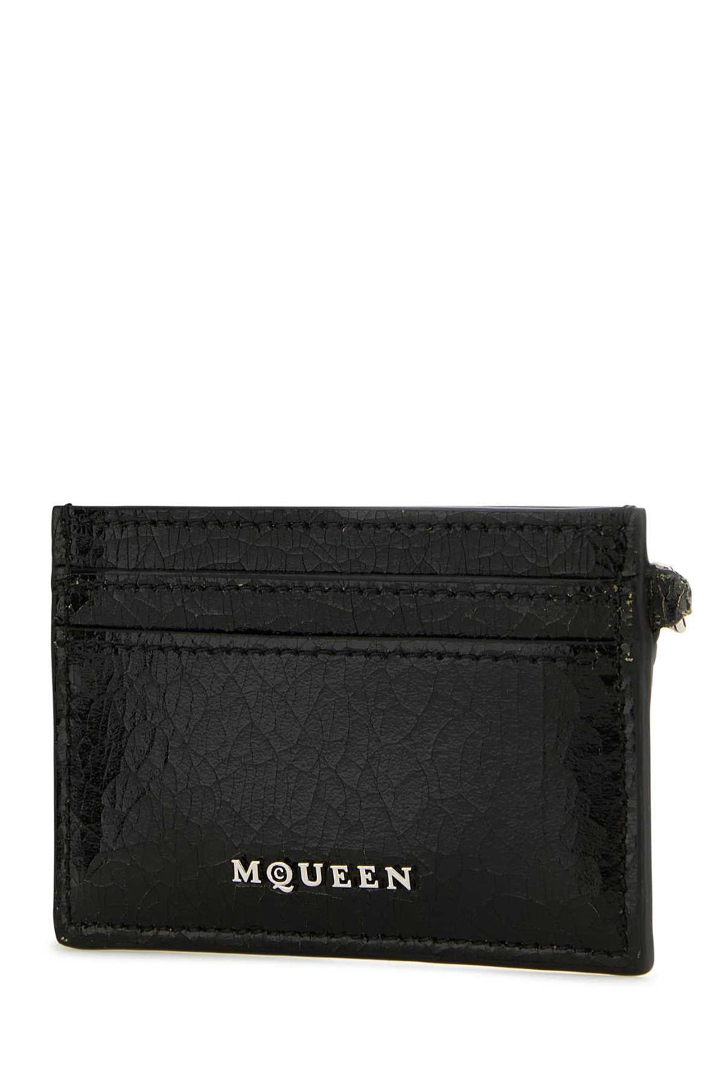 Alexander Mcqueen Men Black Leather Card Holder
