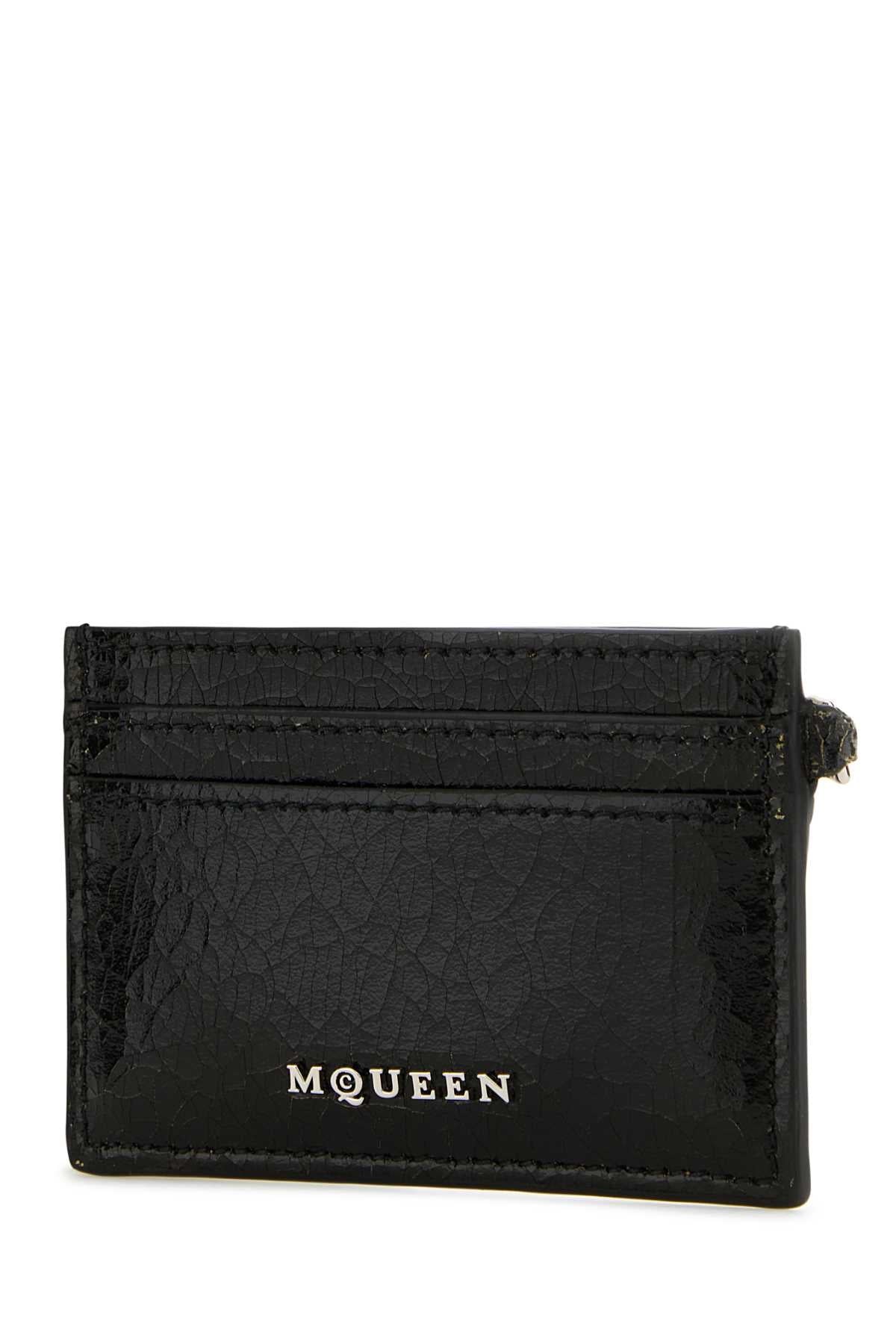 Alexander Mcqueen Men Black Leather Card Holder