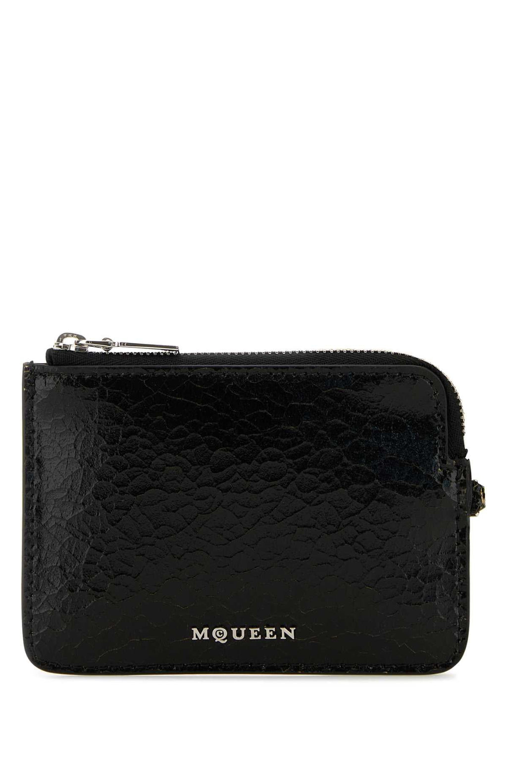 Alexander Mcqueen Men Black Leather Card Holder
