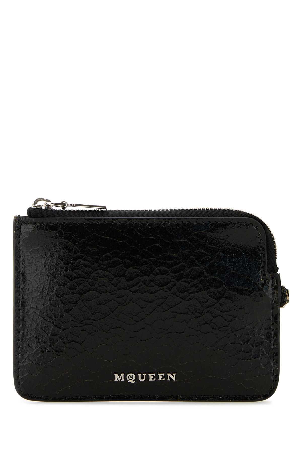 Alexander Mcqueen Men Black Leather Card Holder