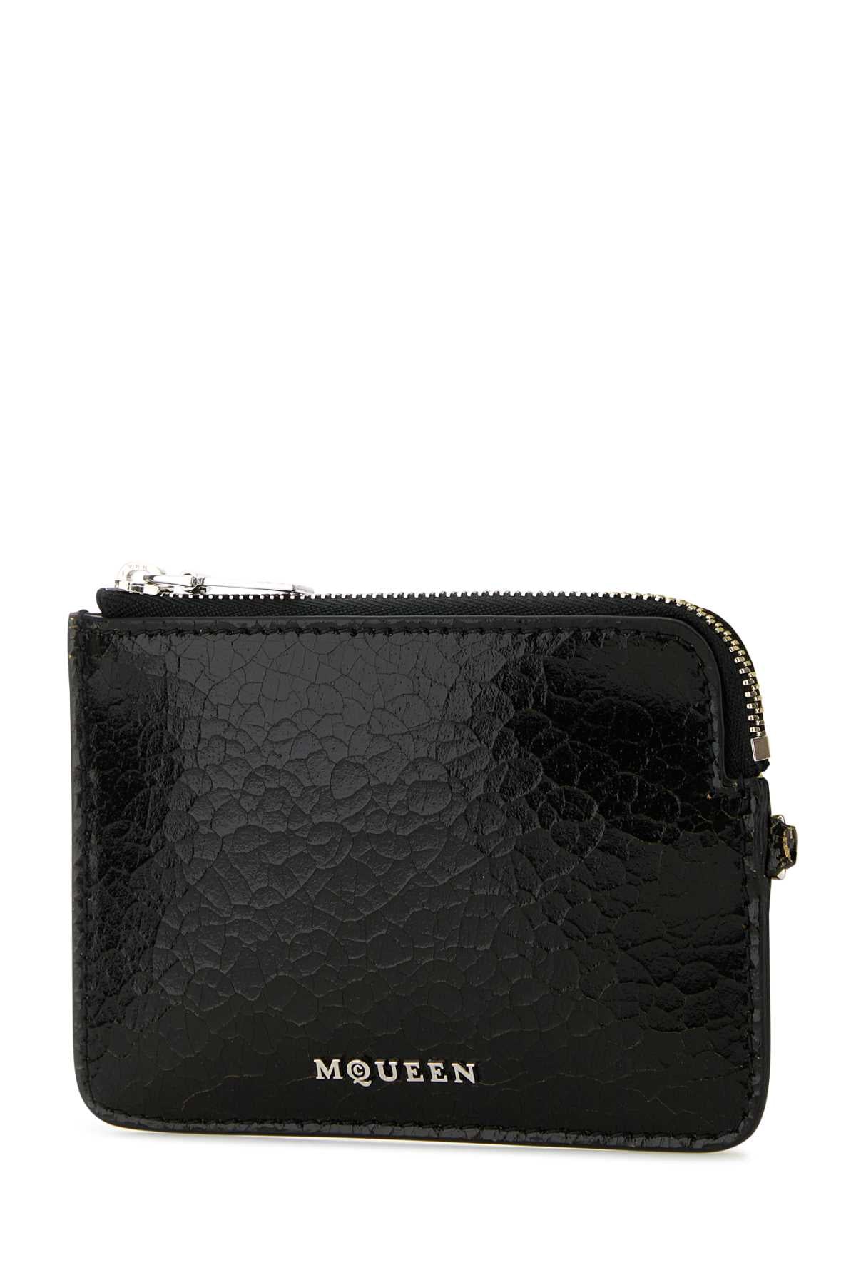 Alexander Mcqueen Men Black Leather Card Holder