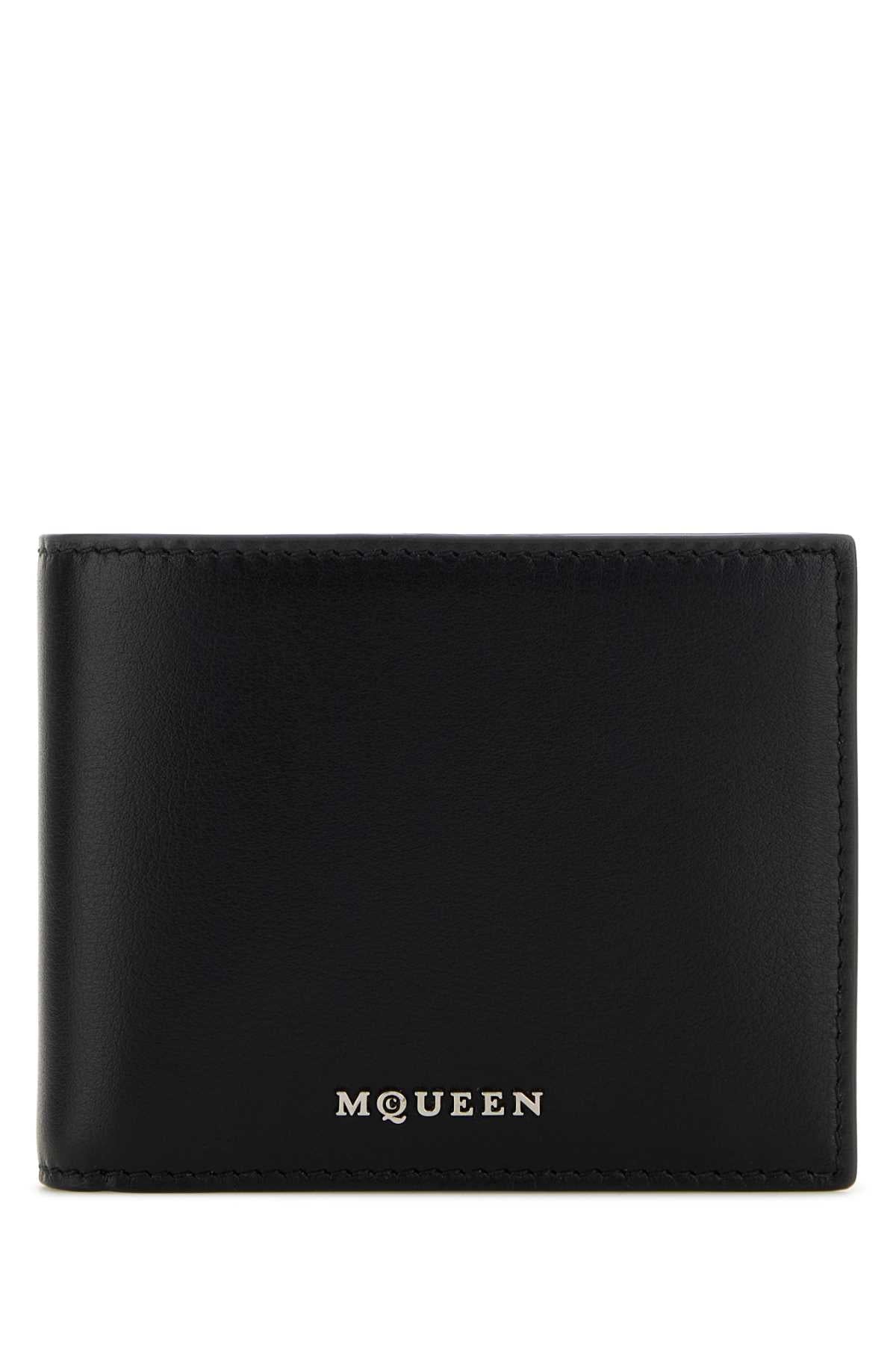 Alexander Mcqueen Men Black Leather Wallet