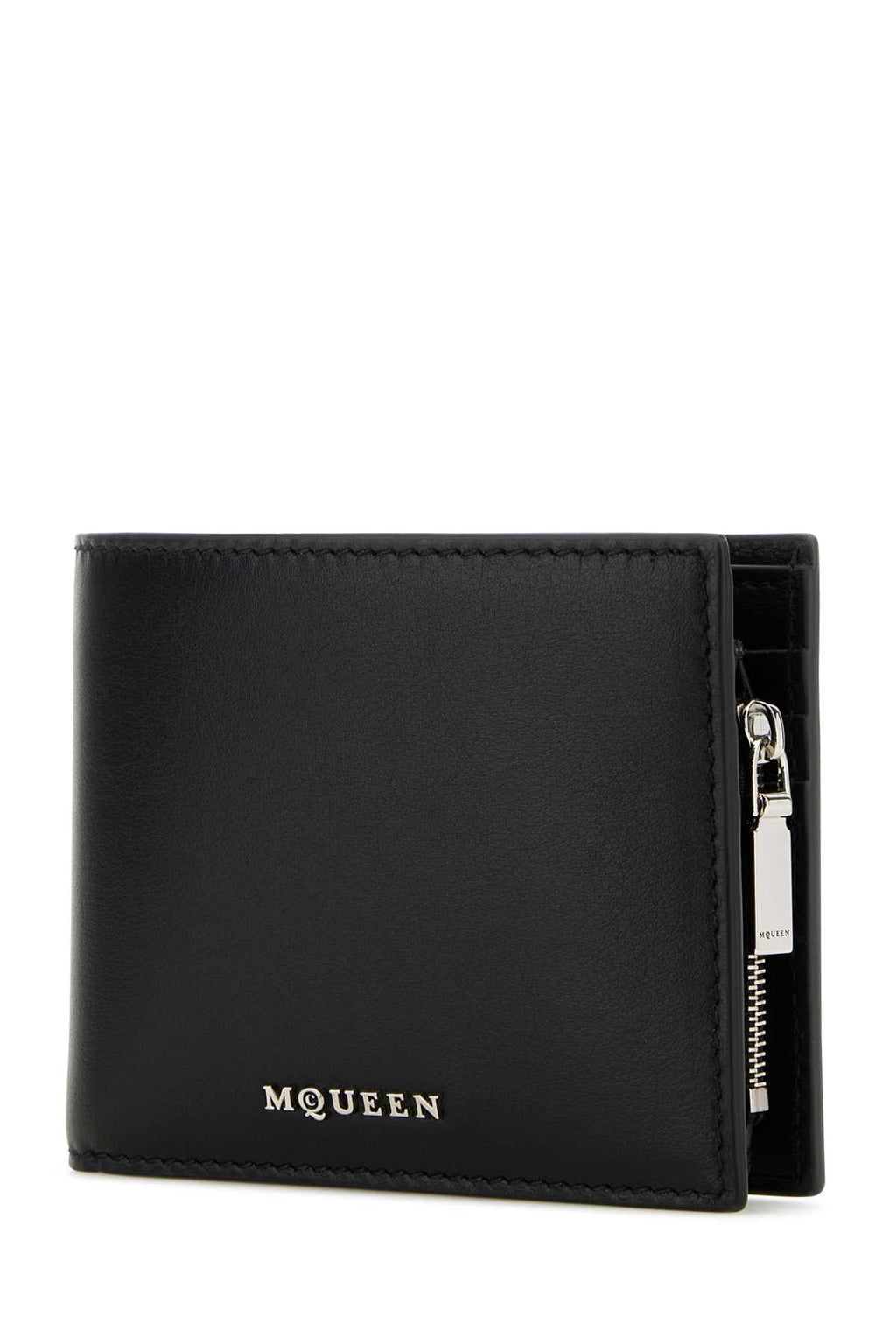 Alexander Mcqueen Men Black Leather Wallet