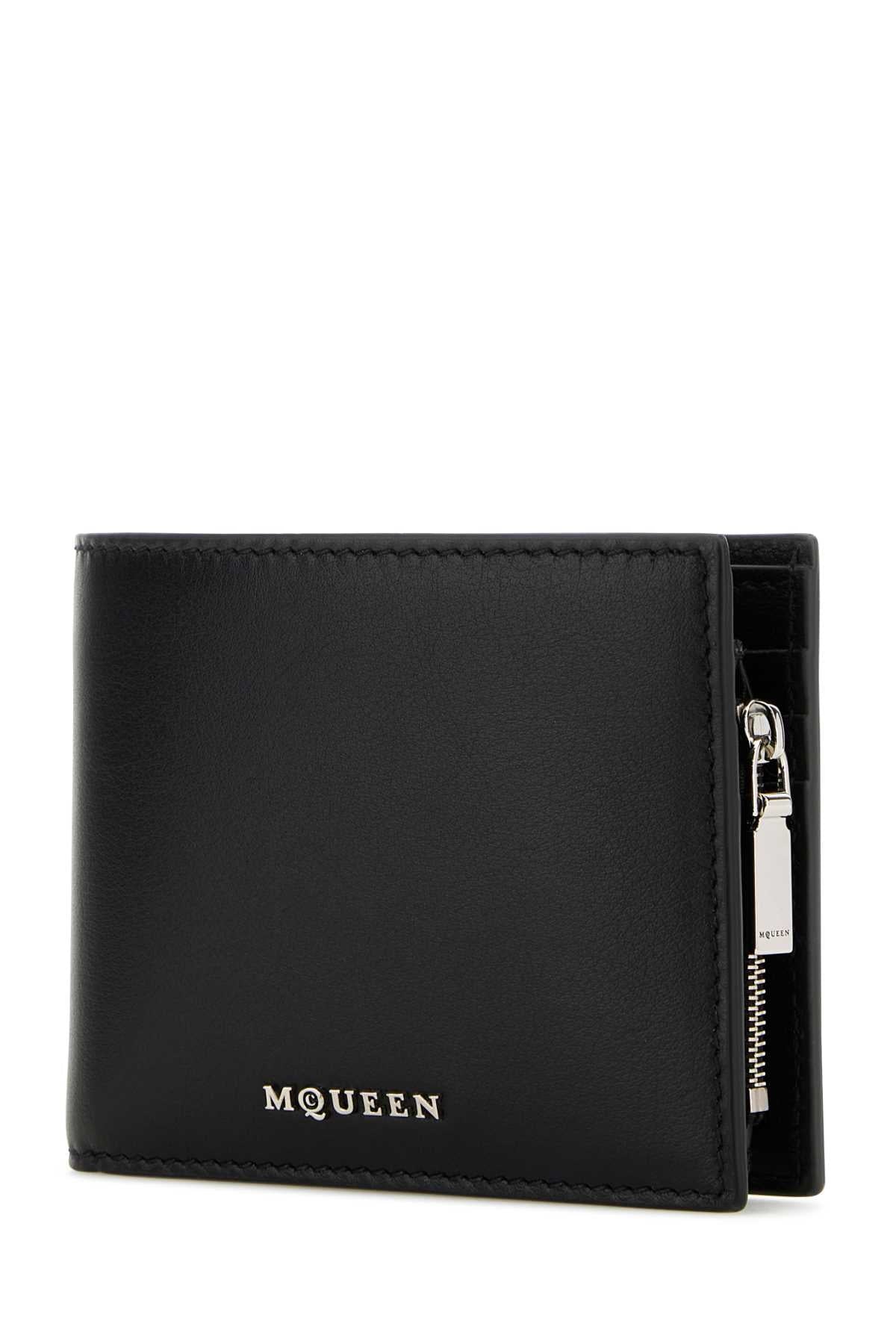 Alexander Mcqueen Men Black Leather Wallet