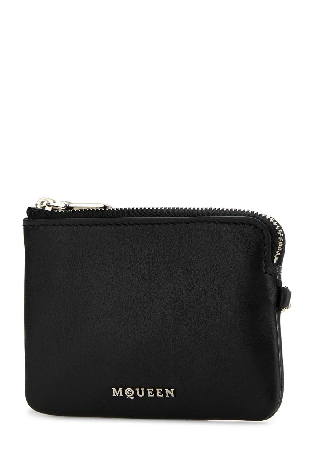 Alexander Mcqueen Women Black Leather Sling Card Holder