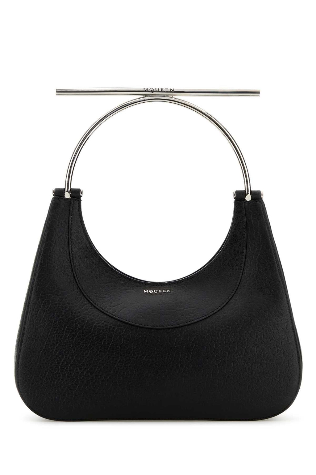 Alexander Mcqueen Women Black Leather Cross-Bar Handbag