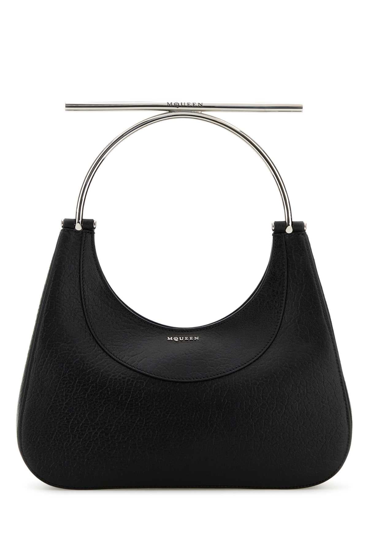 Alexander Mcqueen Women Black Leather Cross-Bar Handbag