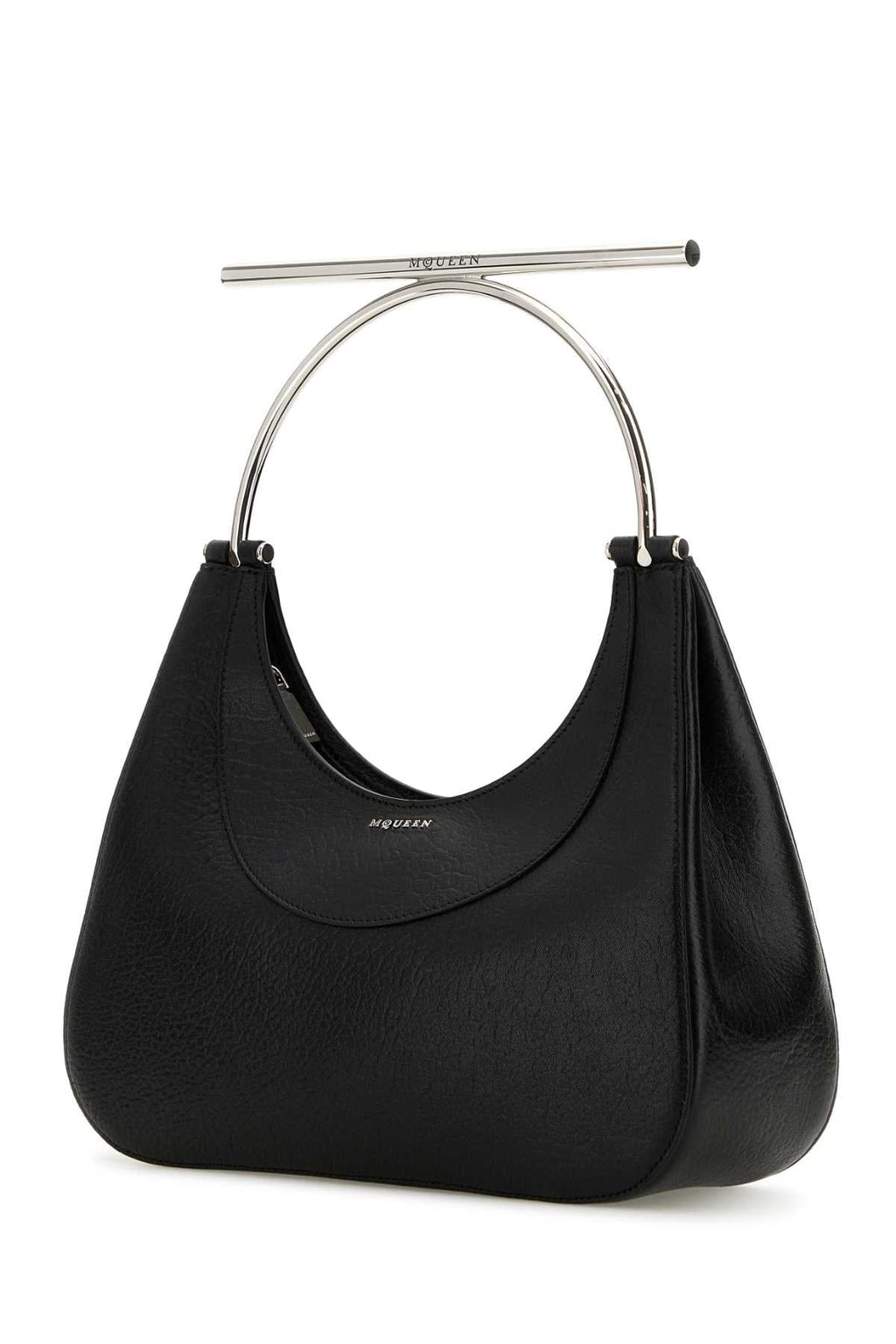 Alexander Mcqueen Women Black Leather Cross-Bar Handbag