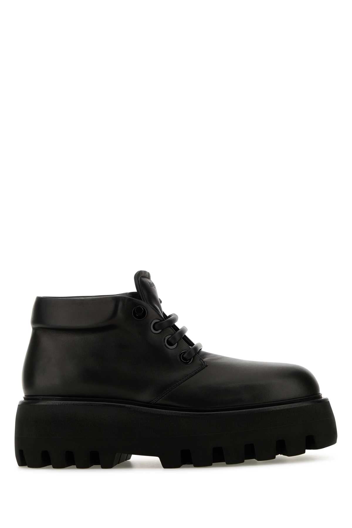 Alexander Mcqueen Men Black Nappa Leather Sofa Lace-Up Shoes