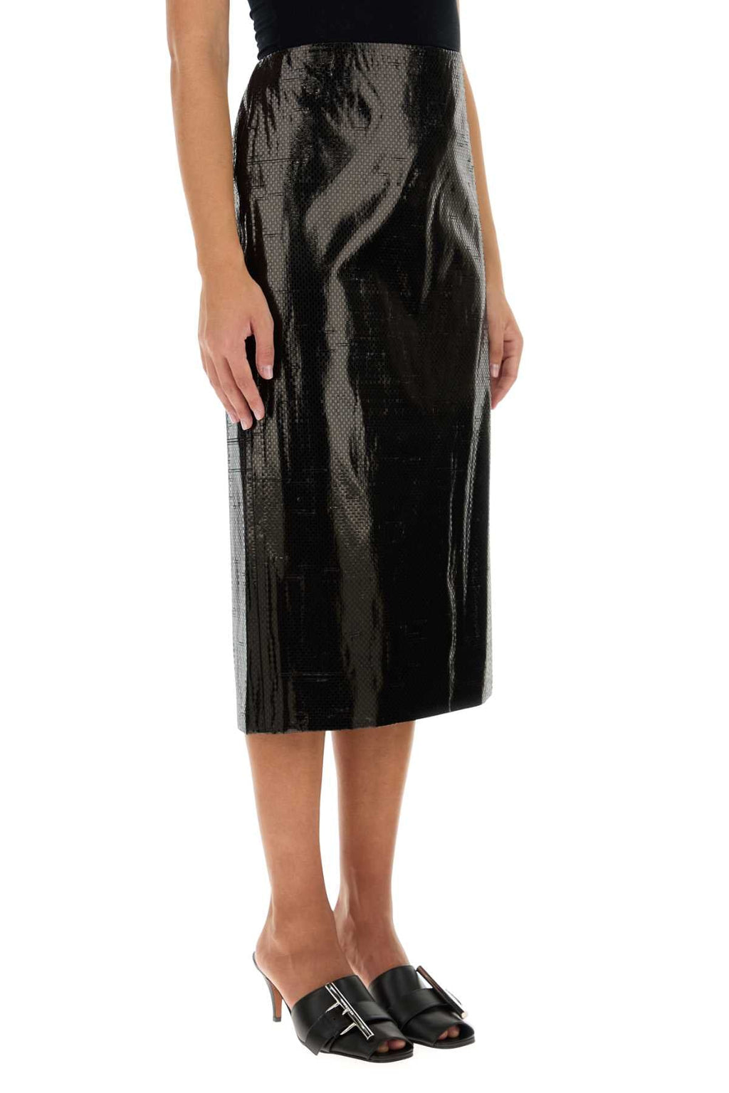 Alexander Mcqueen Women Black Canvas Skirt