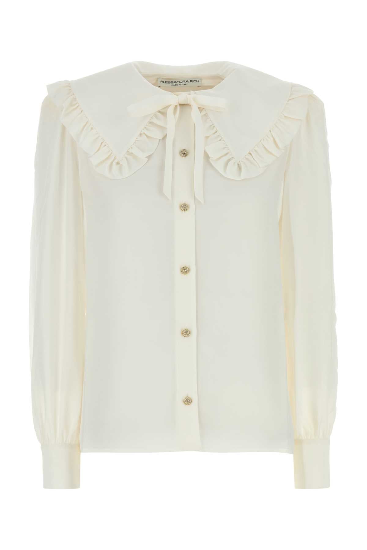 Alessandra Rich Women White Silk Shirt
