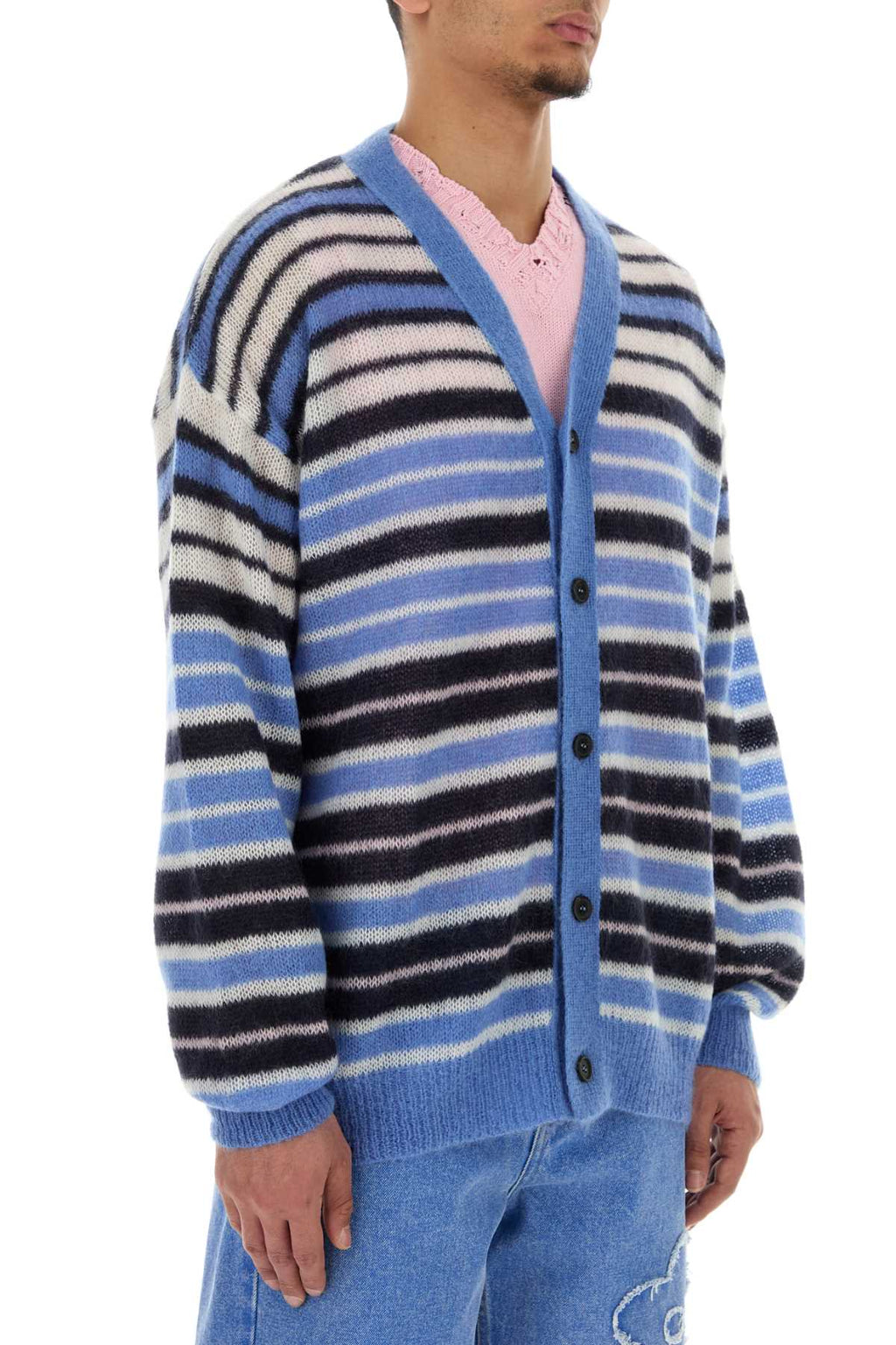 Marni Men Embroidered Mohair Blend Cardigan