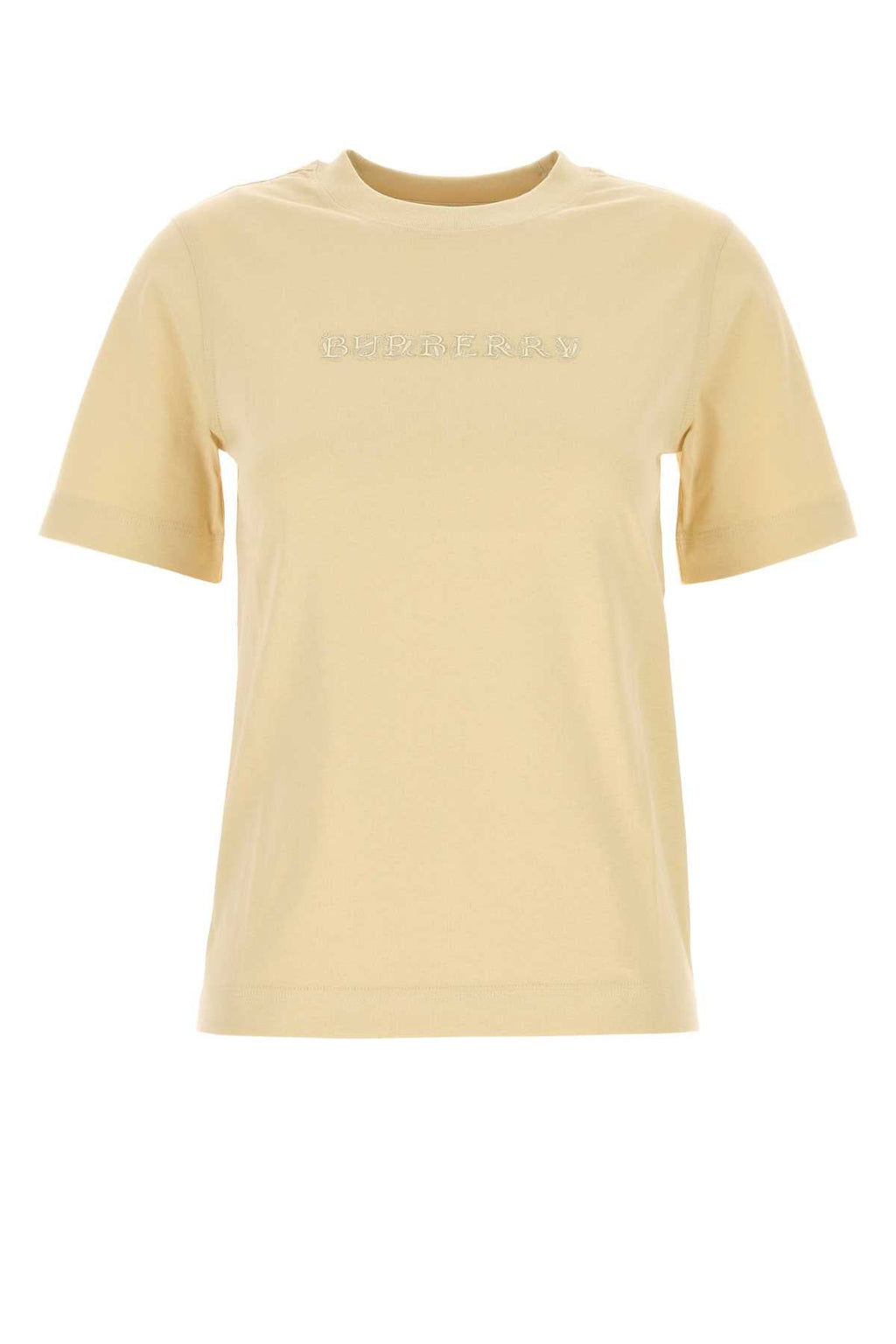 Burberry Women Cream Cotton T-Shirt