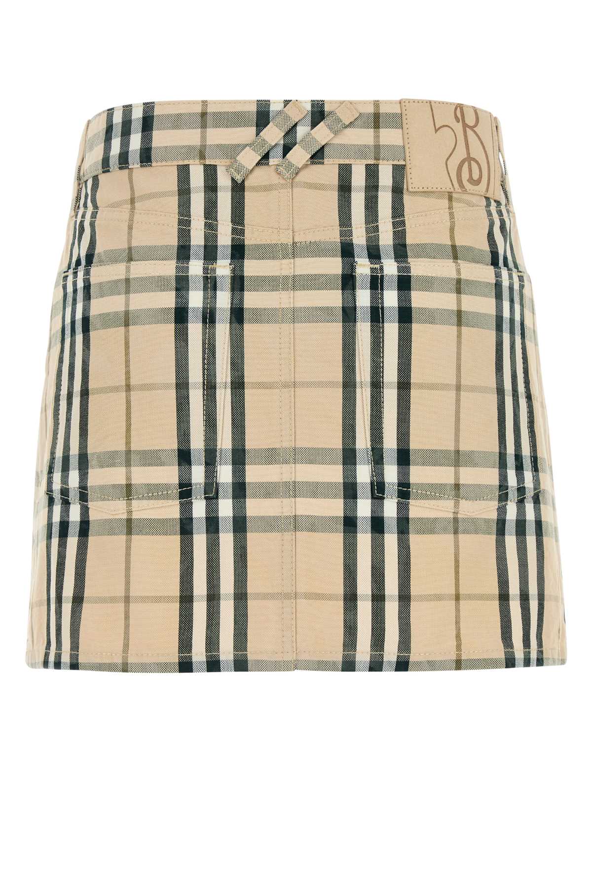 Burberry Women Embroidered Denim Mini Skirt