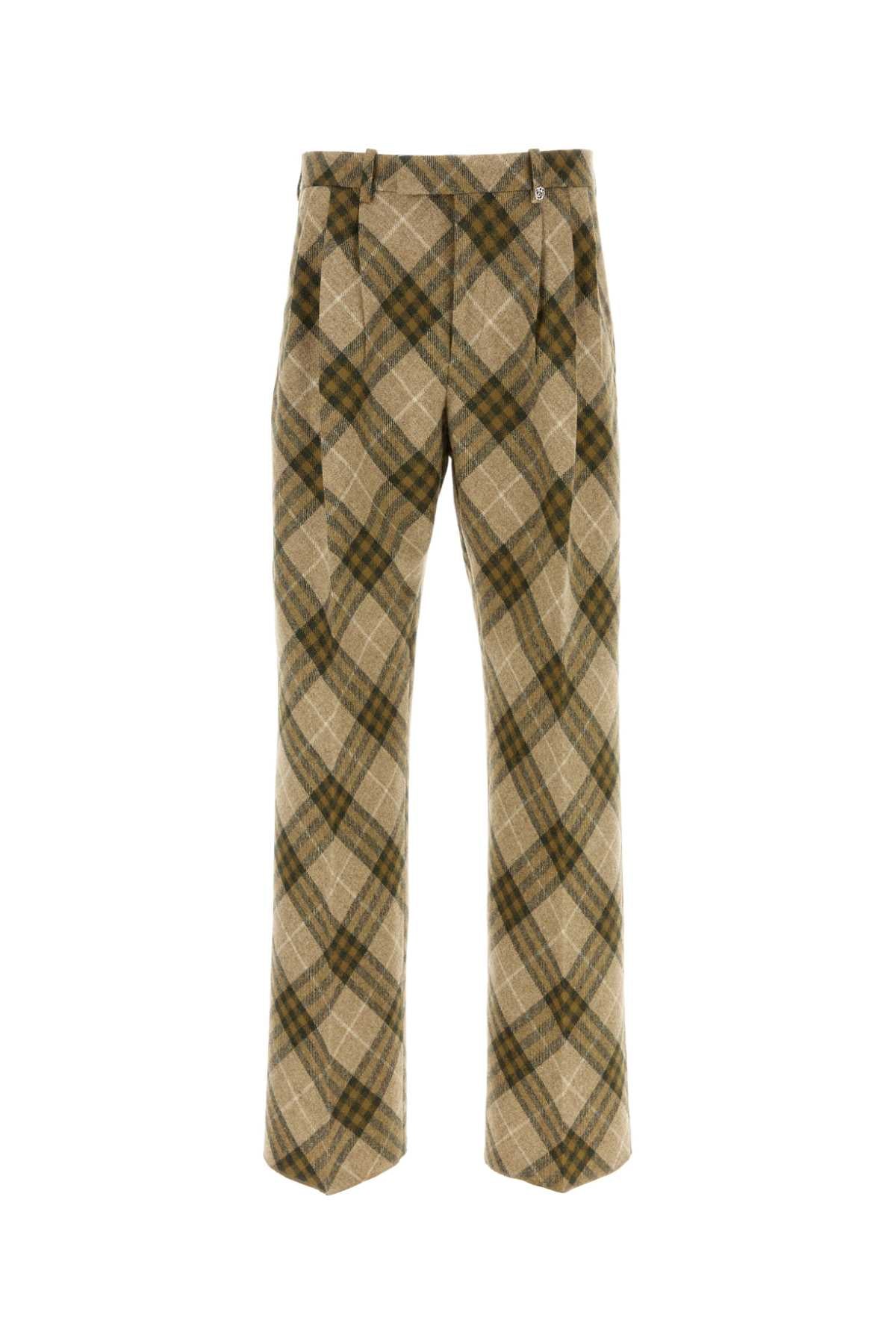 Burberry Men Embroidered Wool Pant