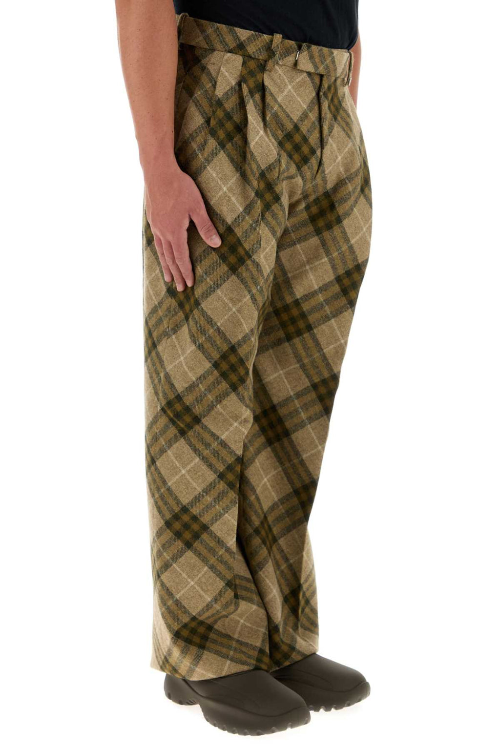 Burberry Men Embroidered Wool Pant