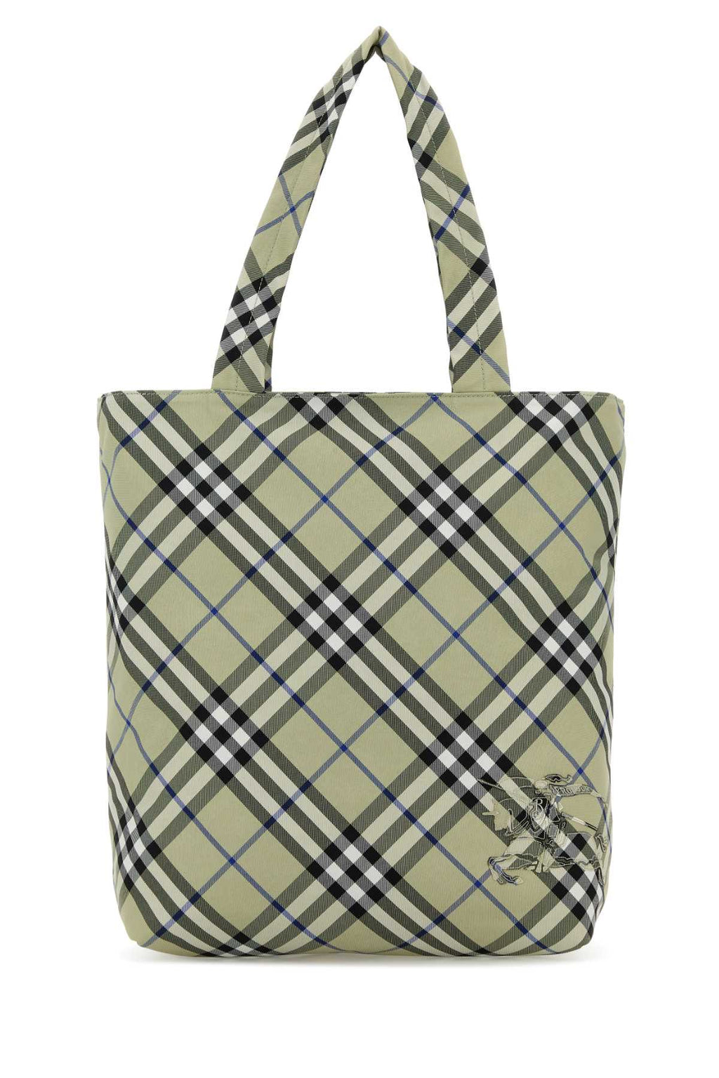 Burberry Men Embroidered Canvas Check Shopping Bag