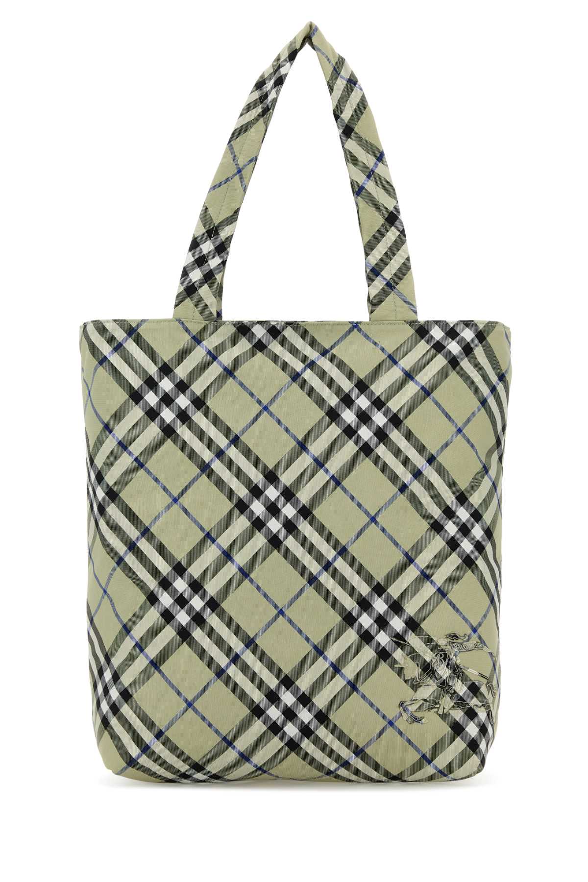 Burberry Men Embroidered Canvas Check Shopping Bag