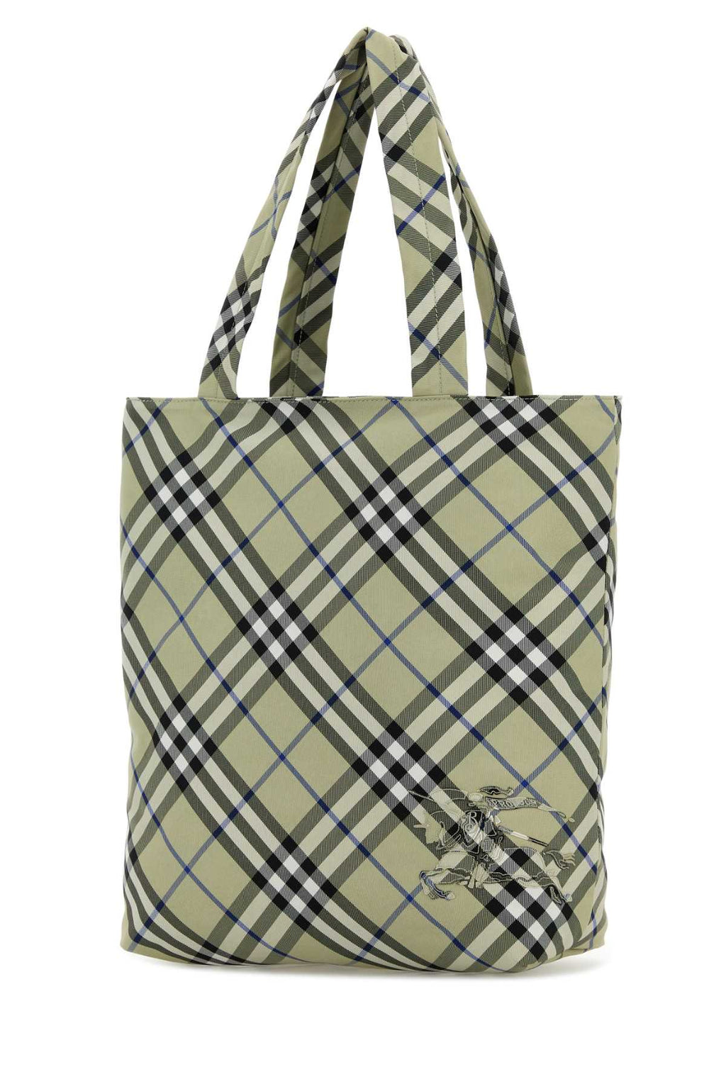 Burberry Men Embroidered Canvas Check Shopping Bag