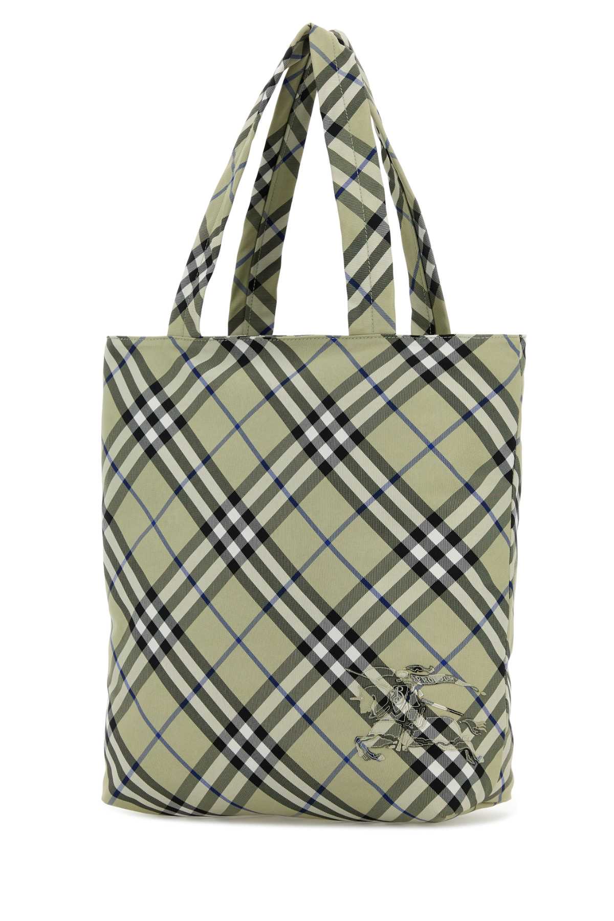 Burberry Men Embroidered Canvas Check Shopping Bag