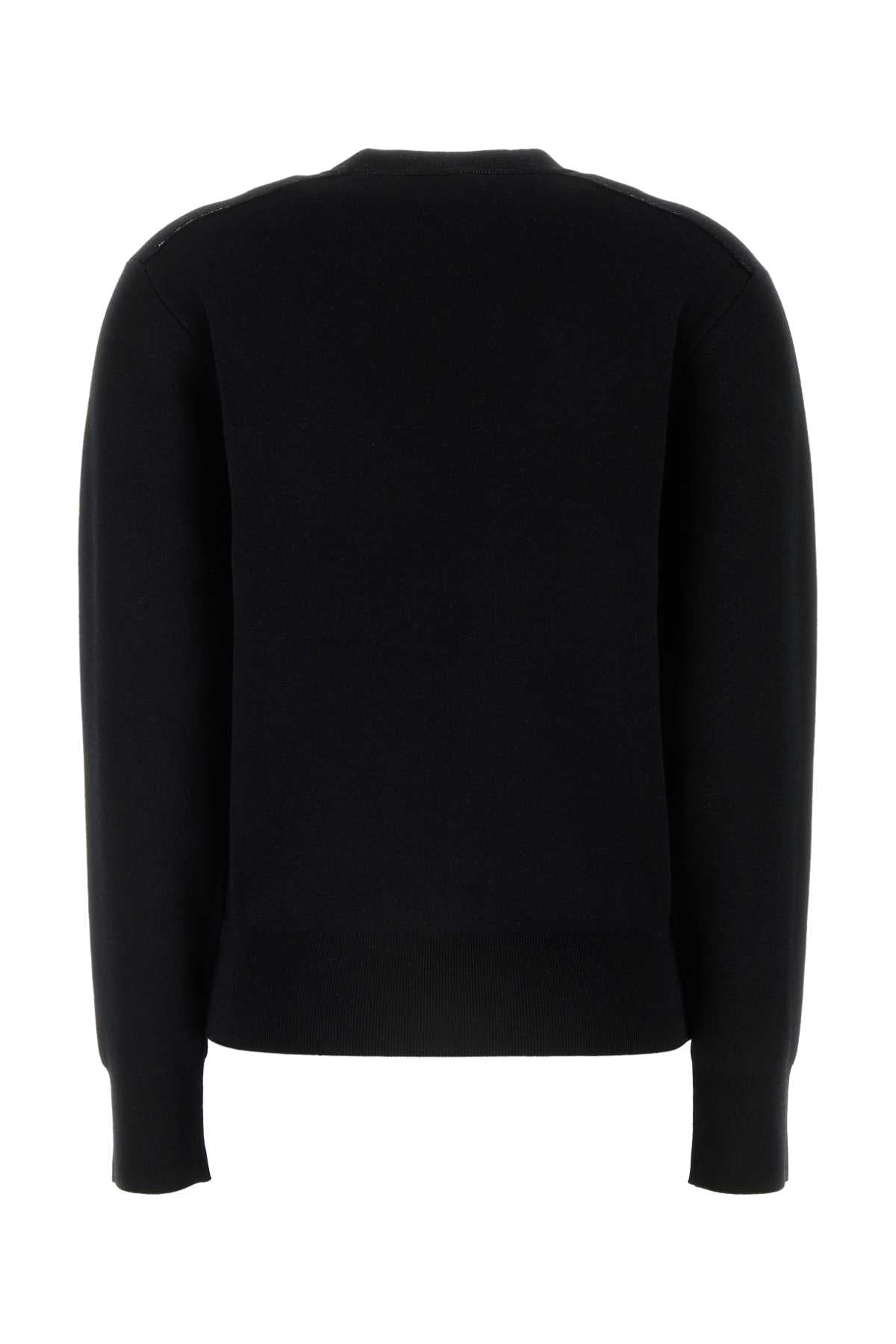 Burberry Women Black Stretch Wool Blend Sweater