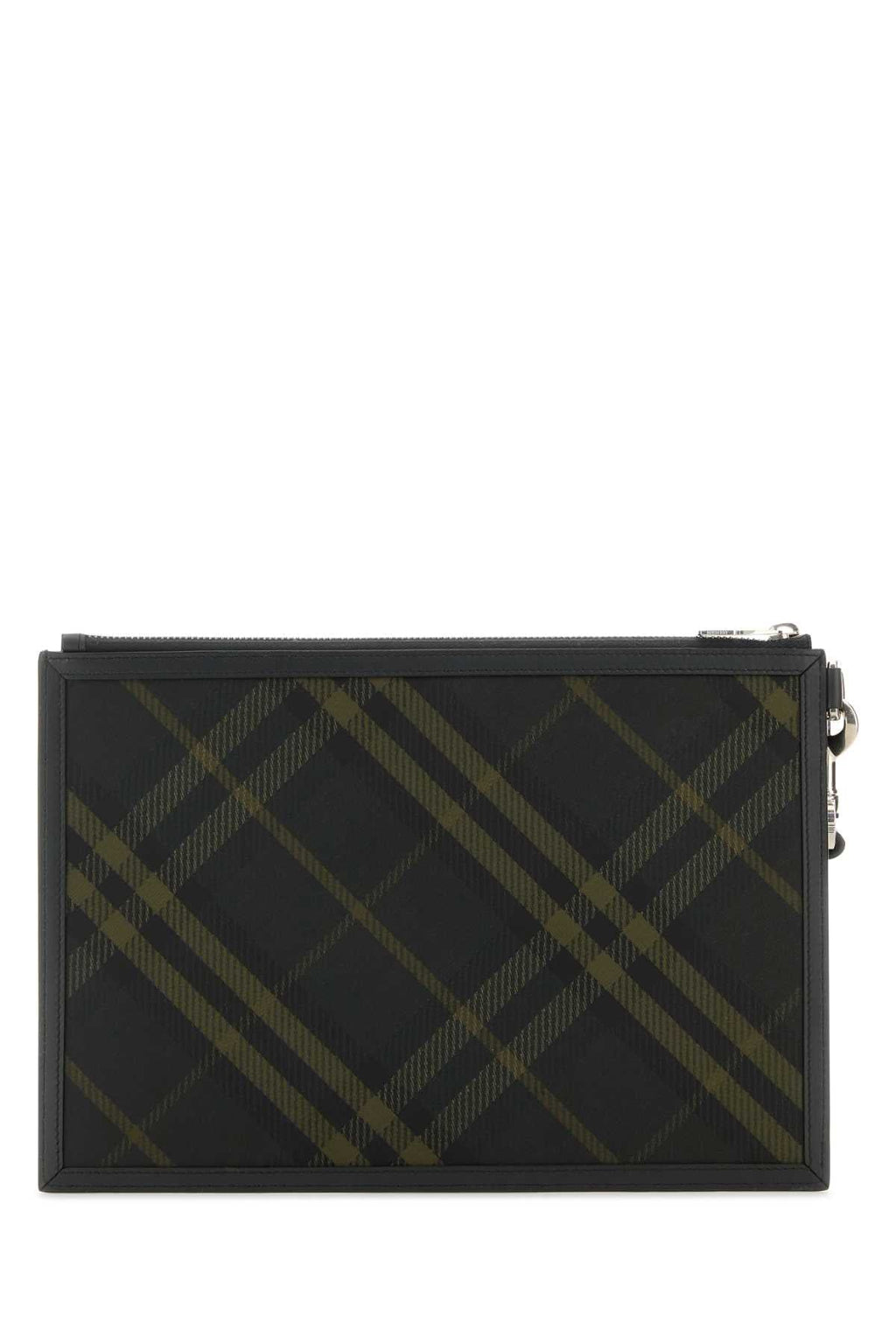 Burberry Men Embroidered Canvas Clutch