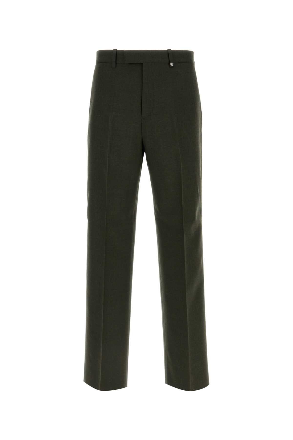 Burberry Men Bottle Green Wool Pant