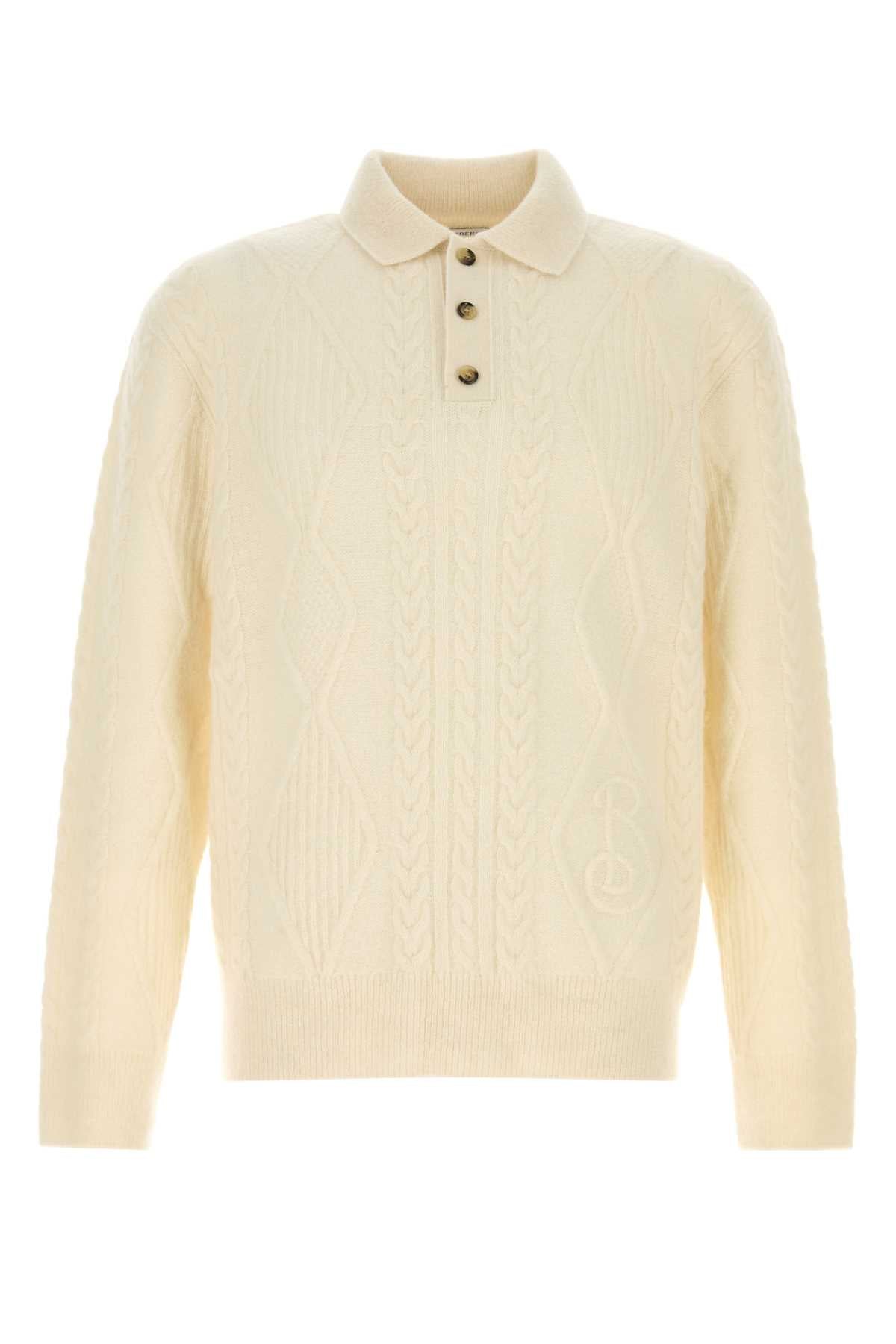 Burberry Men Ivory Alpaca Blend Sweater