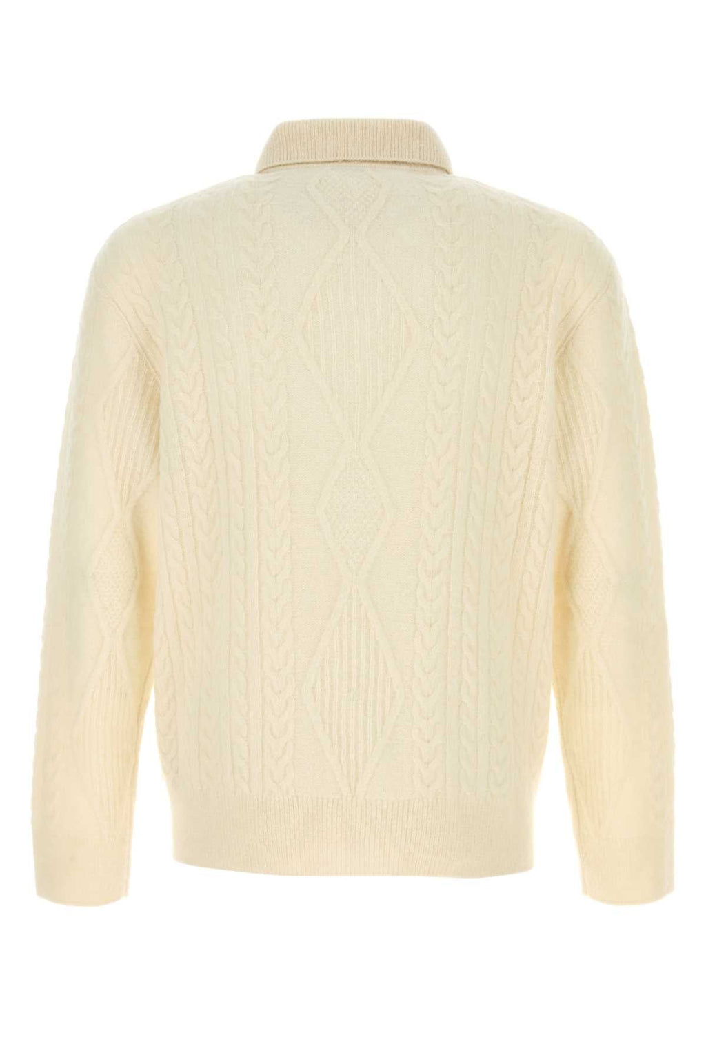 Burberry Men Ivory Alpaca Blend Sweater