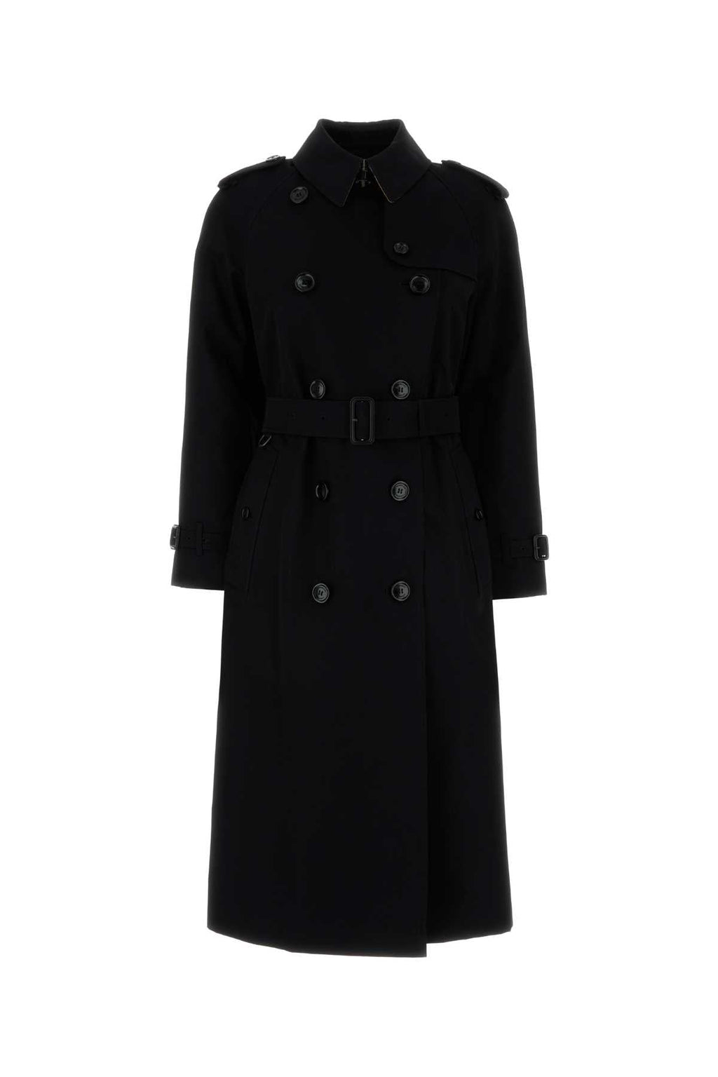 Burberry Women Black Cotton Trench Coat