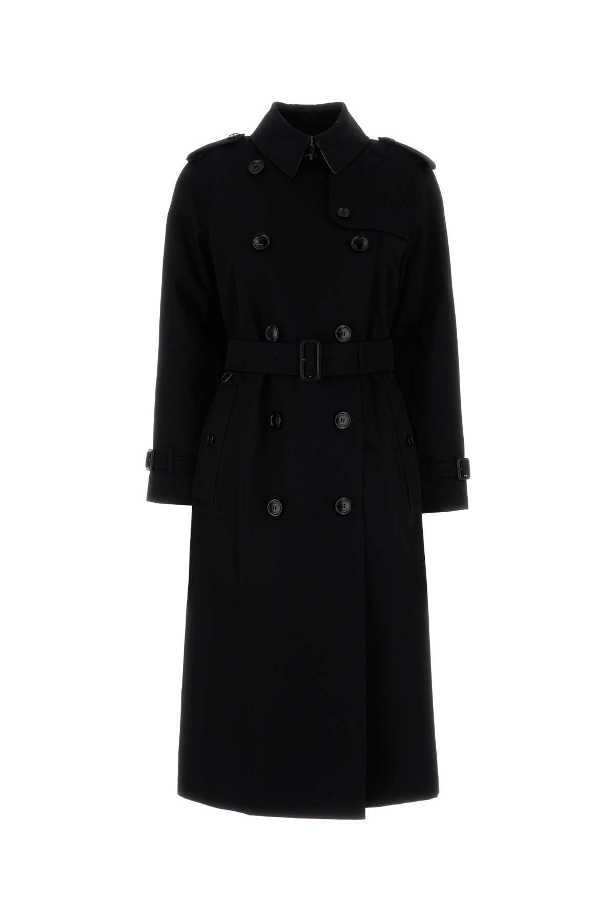 Burberry Women Black Cotton Trench Coat