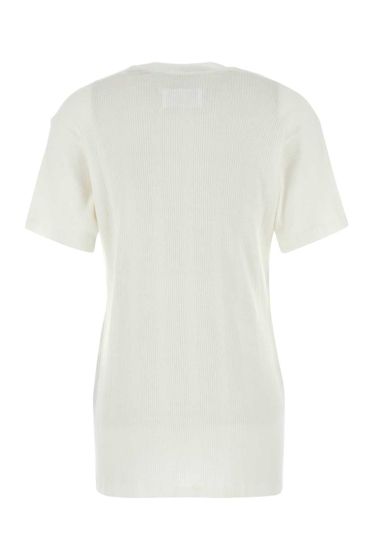 Maison Margiela Women White Cotton Blend T-Shirt