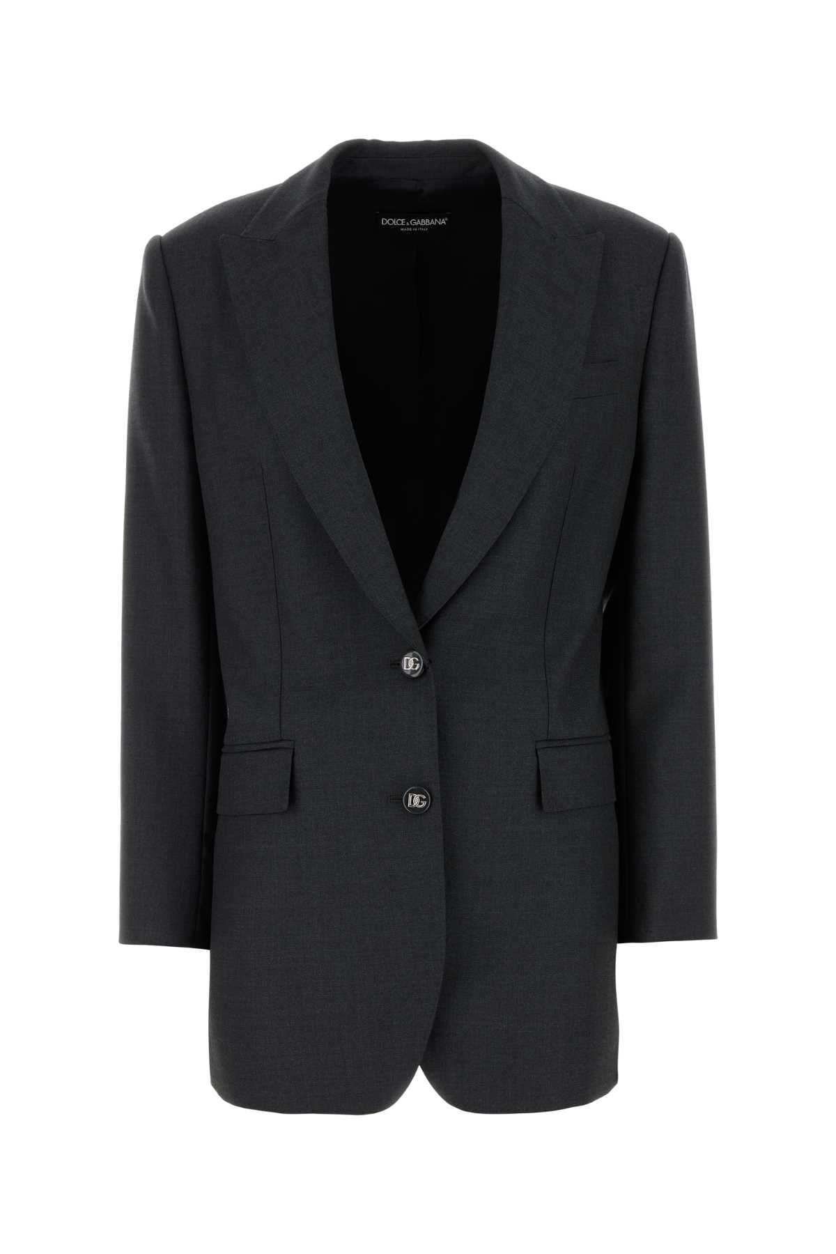 Dolce & Gabbana Women Graphite Wool Blazer