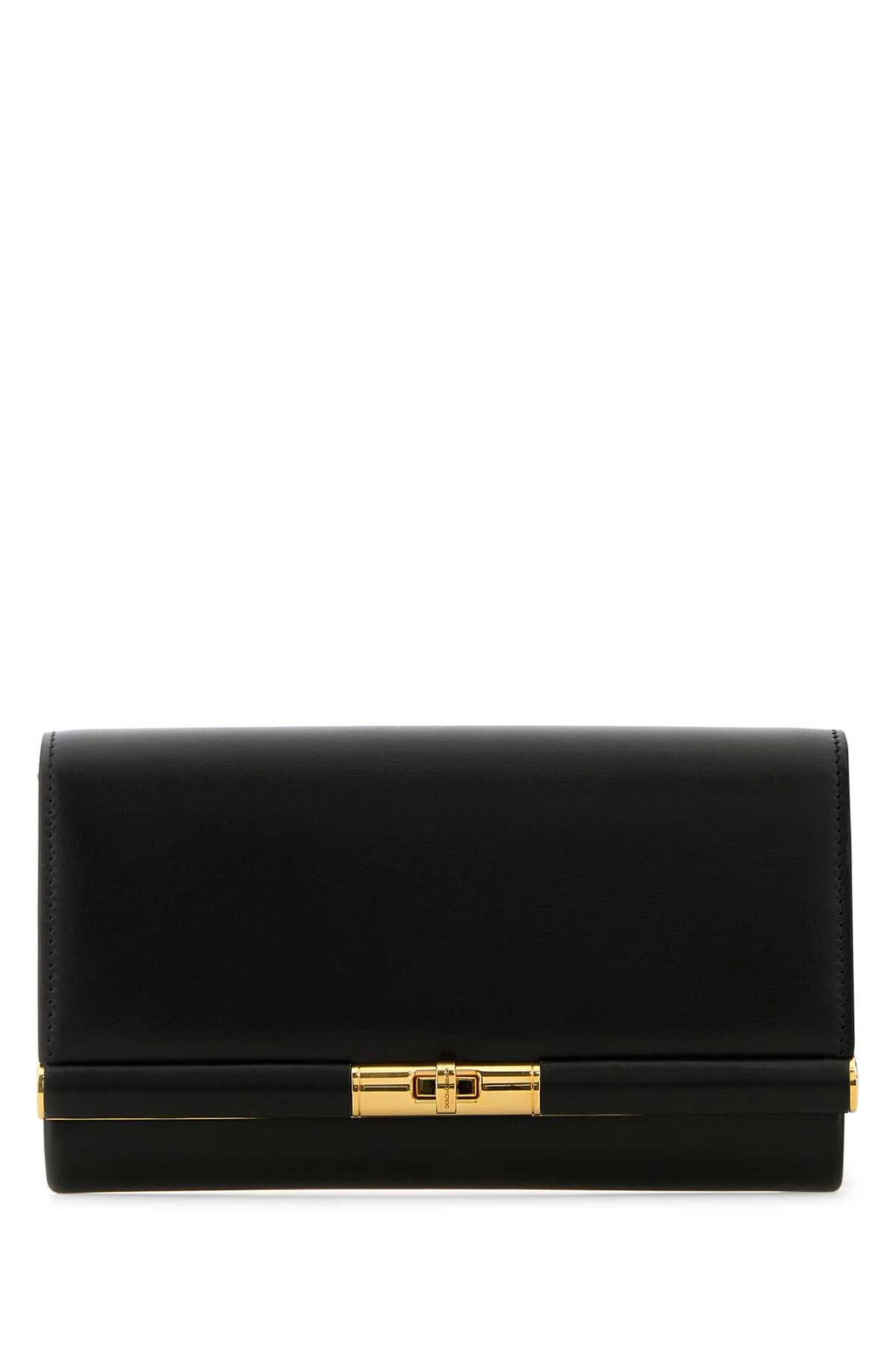 Dolce & Gabbana Women Black Leather Marlene Clutch