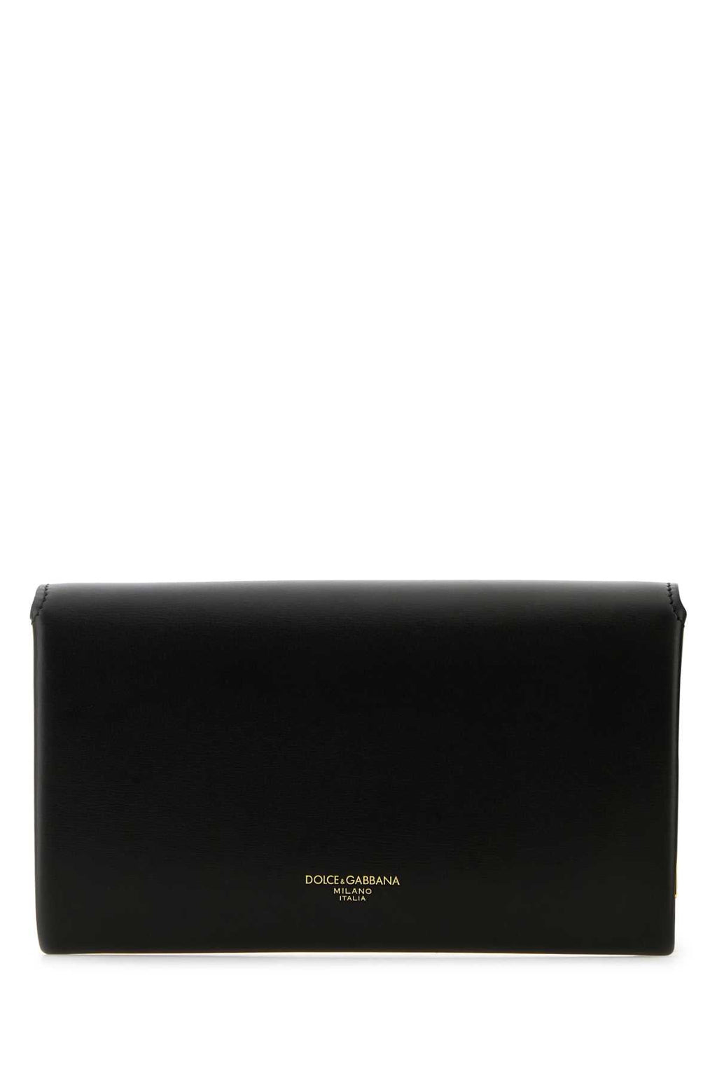 Dolce & Gabbana Women Black Leather Marlene Clutch