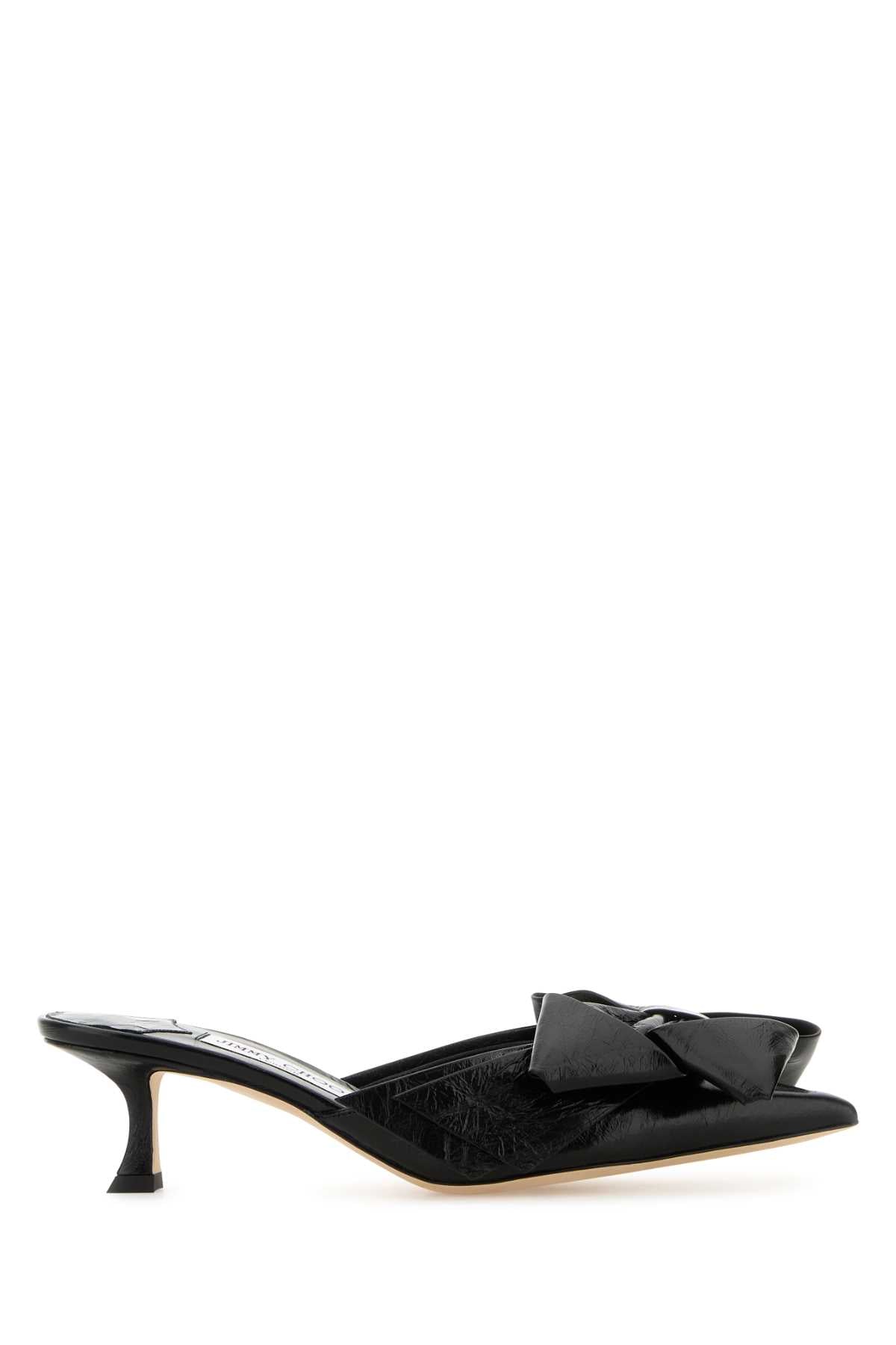 Jimmy Choo Women Black Leather Staz Mules