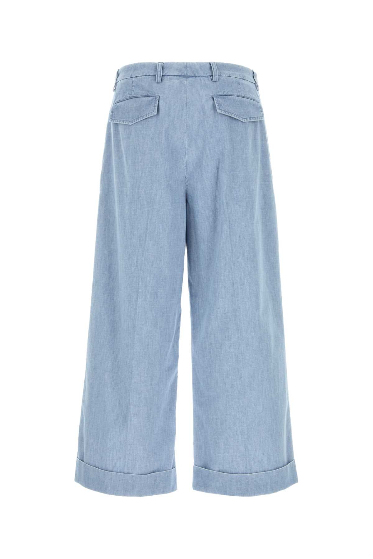 Valentino Garavani Men Light Blue Denim Wide-Leg Jeans